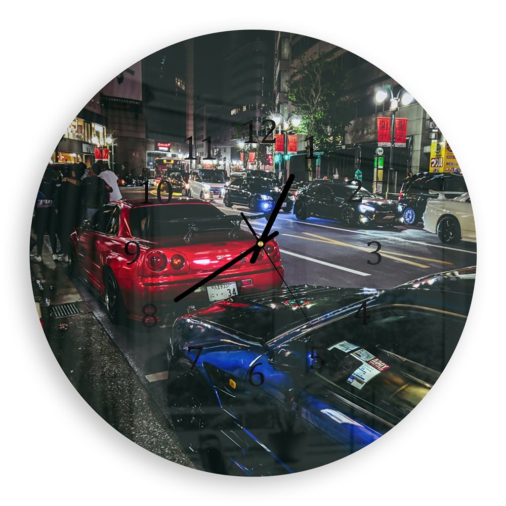 Wanduhr Rund - Japanische Autos