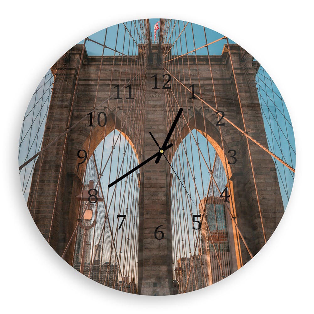 Wanduhr Rund - Brooklyn Bridge