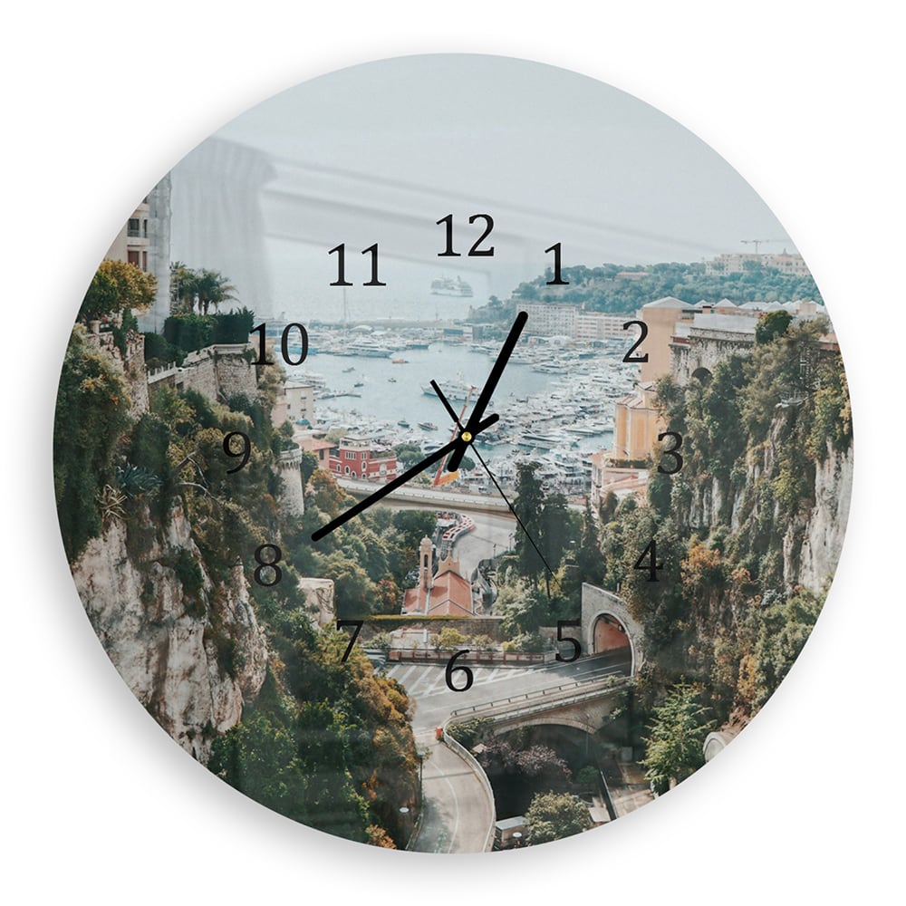 Wanduhr Rund - Blick auf Monaco