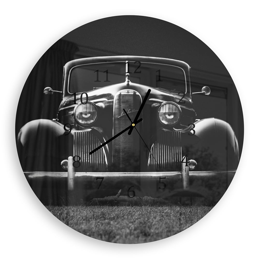 Wanduhr Rund - Vintage Auto