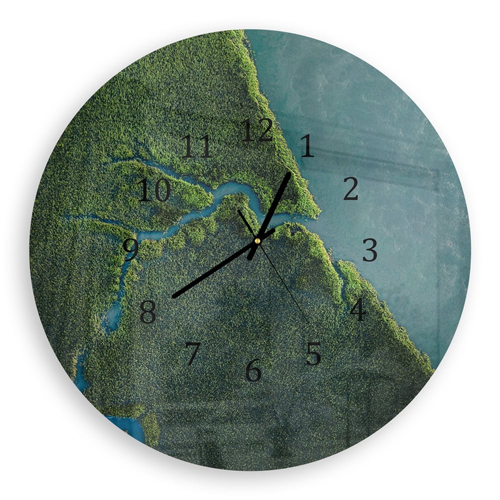 Wanduhr Rund - Mangrovenwald von oben