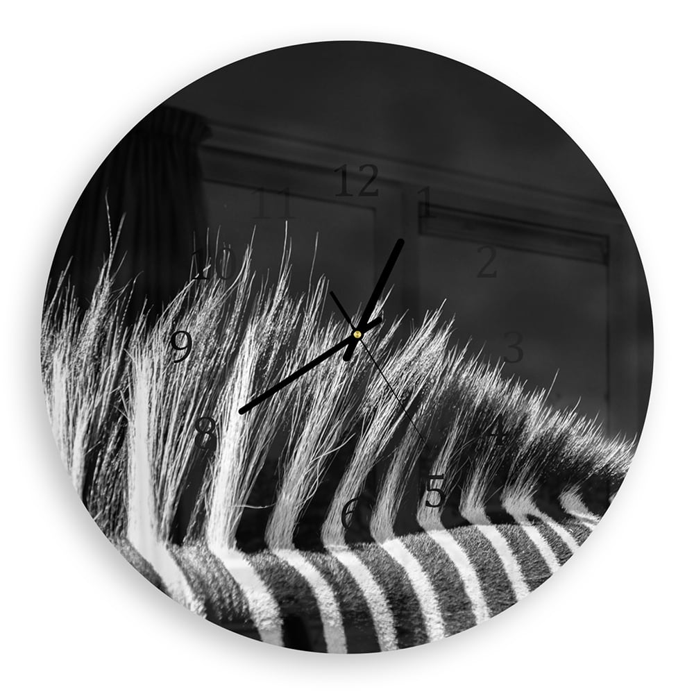 Wanduhr Rund - Schwarz-weiß Zebra