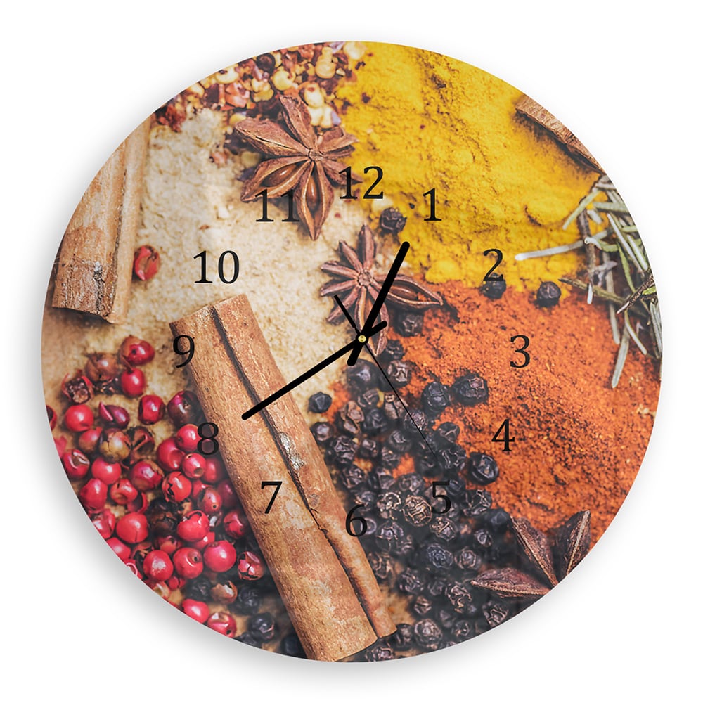 Wanduhr Rund - Gewürzpalette