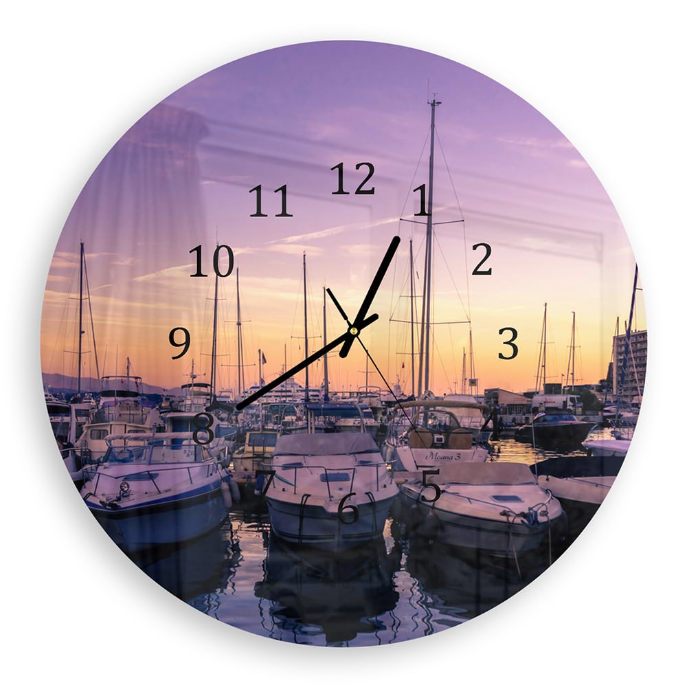 Wanduhr Rund - Jachthafen