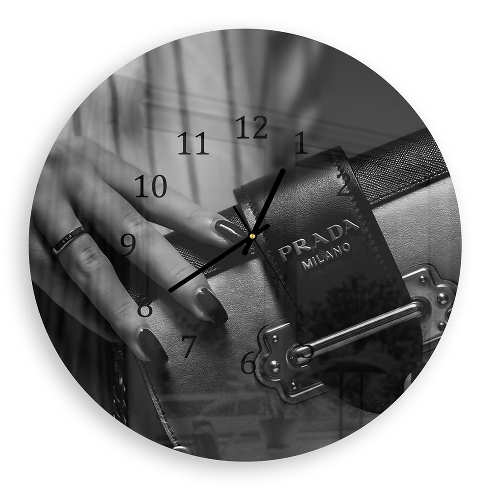 Wanduhr Rund - Prada-Tasche