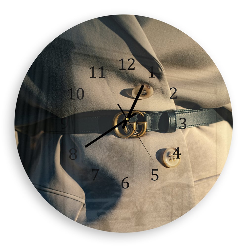 Wanduhr Rund - Gucci-Gürtel