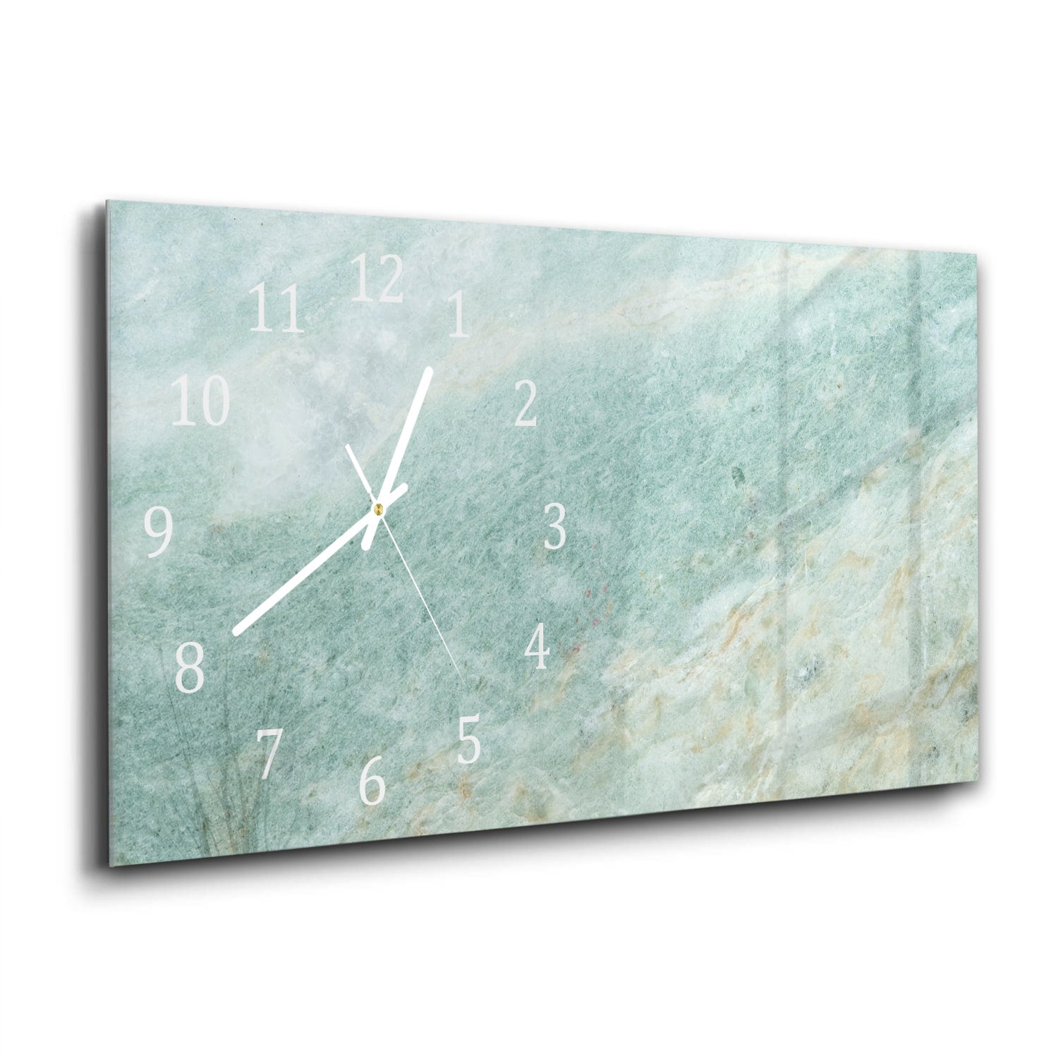 Wanduhr 60x30 - Hellgrüner Marmor