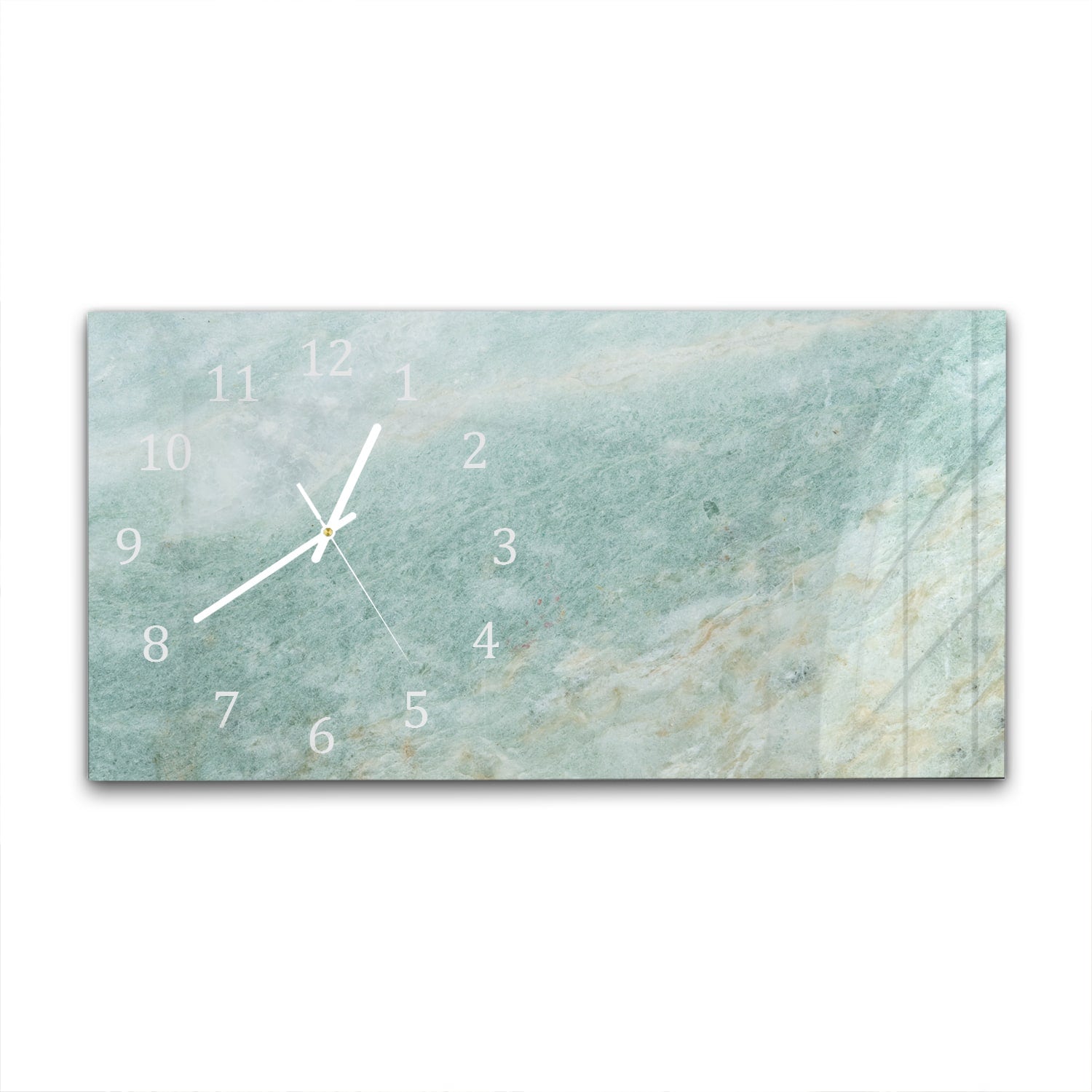 Wanduhr 60x30 - Hellgrüner Marmor