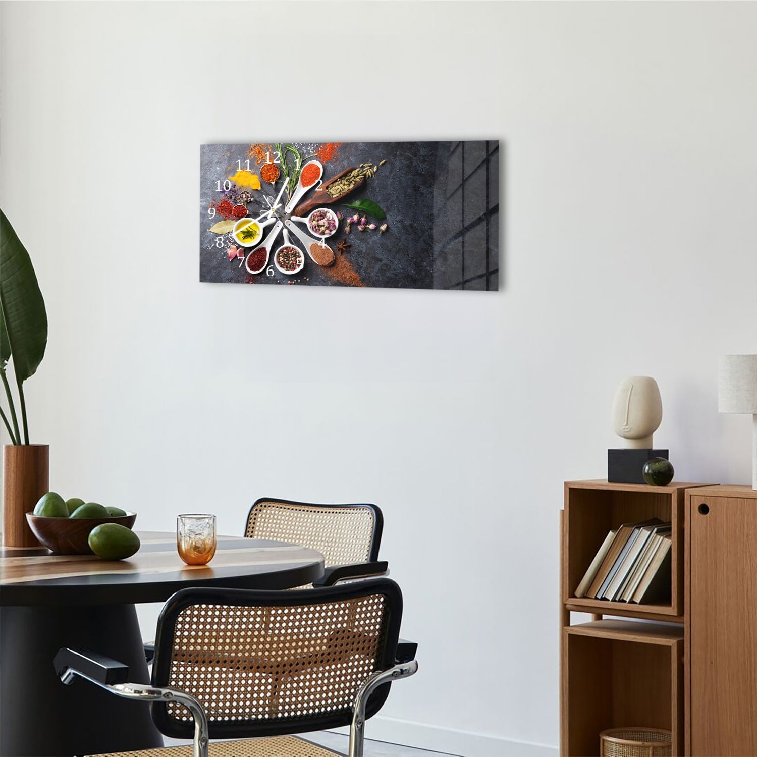 Wanduhr 60x30 - Bunte Kräutermischung