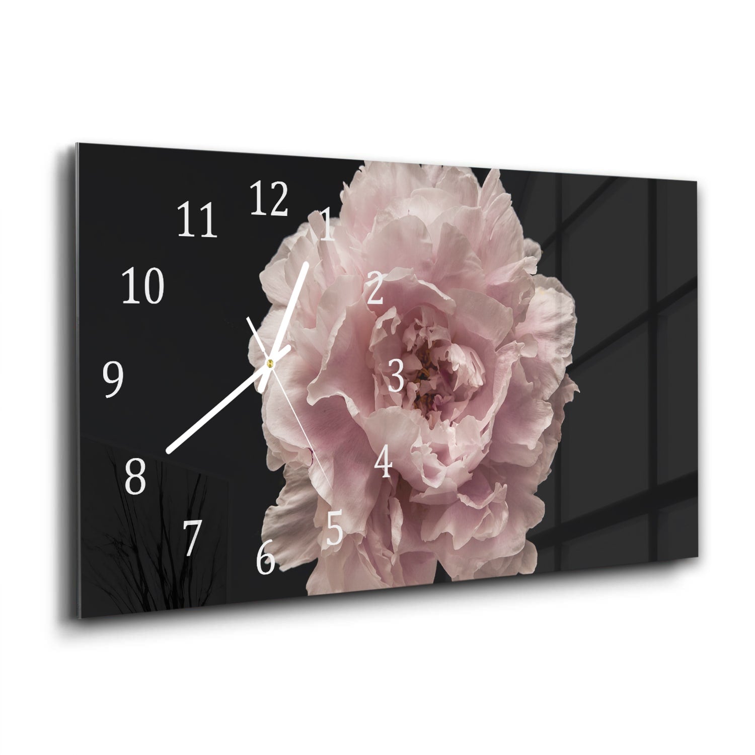 Wanduhr 60x30 - Chinesische Pfingstrose