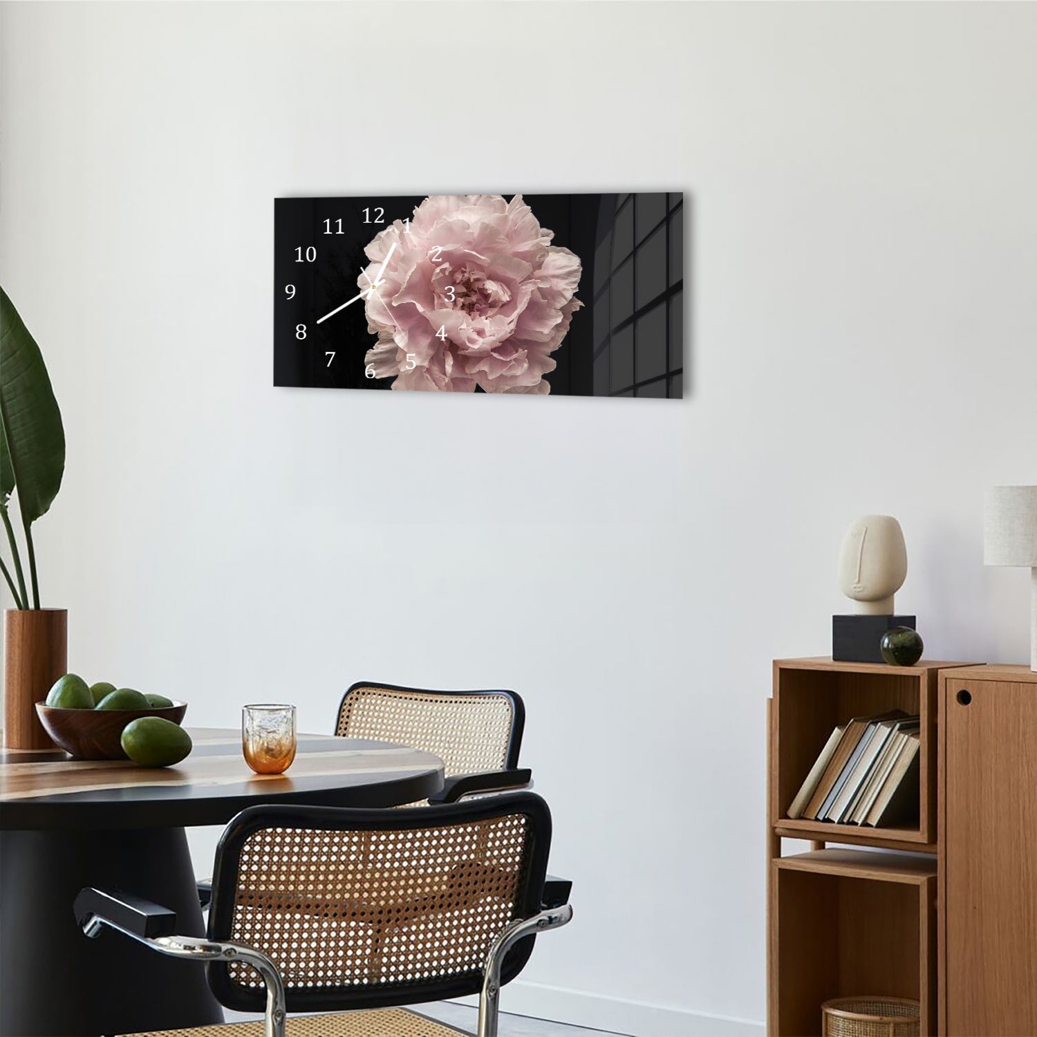 Wanduhr 60x30 - Chinesische Pfingstrose