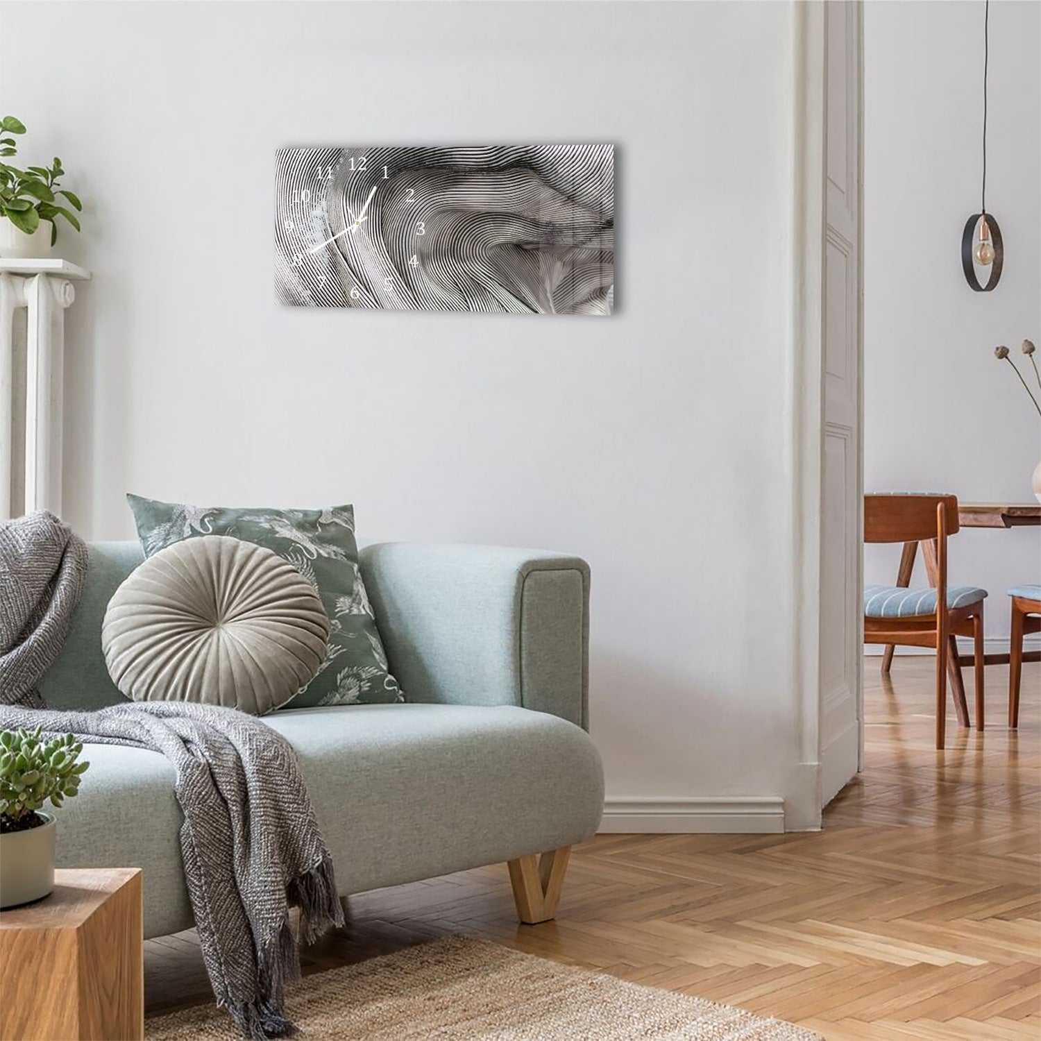 Wanduhr 60x30 - Gebogenes Eisen