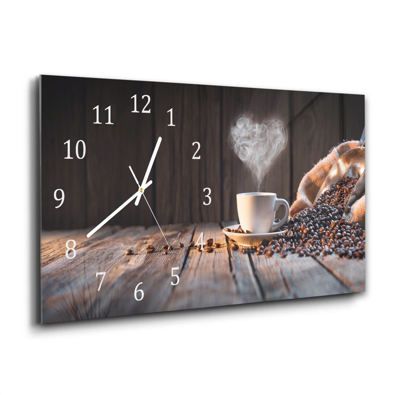 Wanduhr 60x30 - Kaffee-Moment