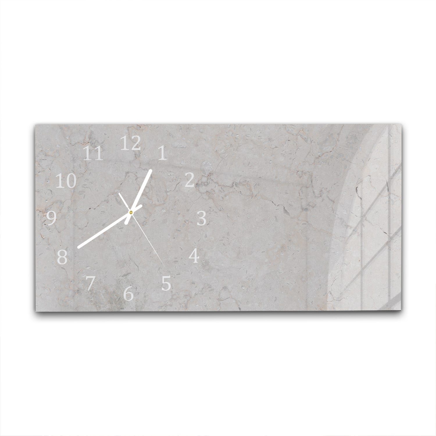 Wanduhr 60x30 - Klassischer beiger Marmor