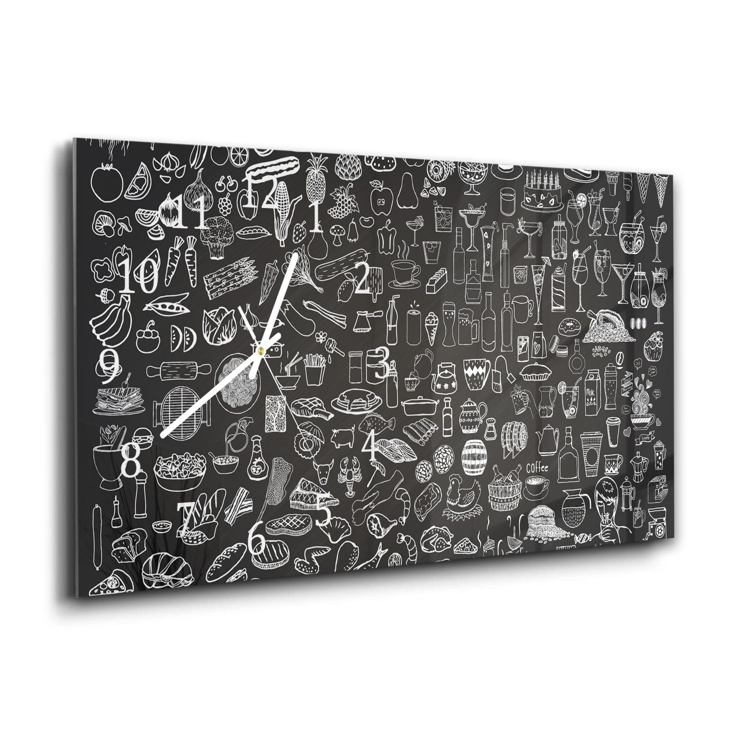 Wanduhr 60x30 - Küchenzeichnungen