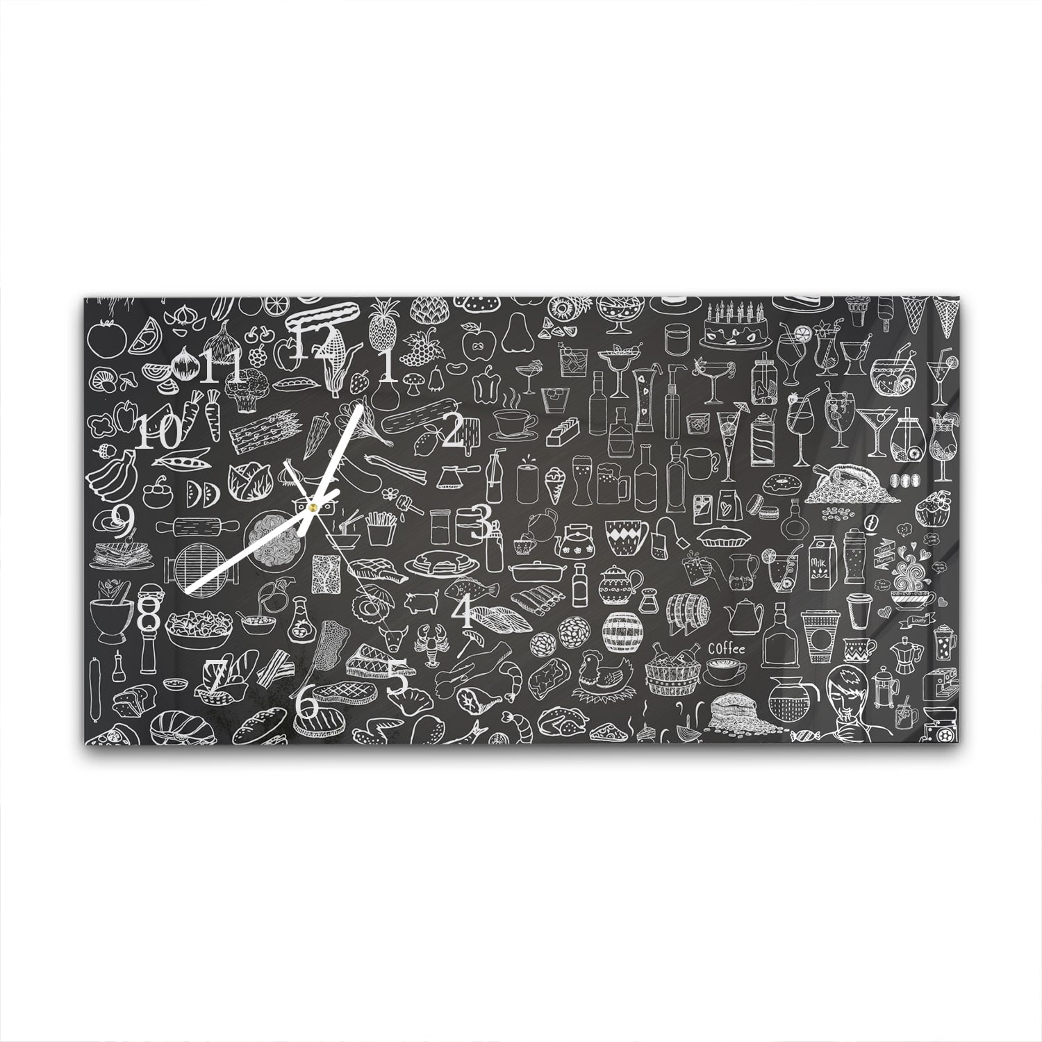 Wanduhr 60x30 - Küchenzeichnungen