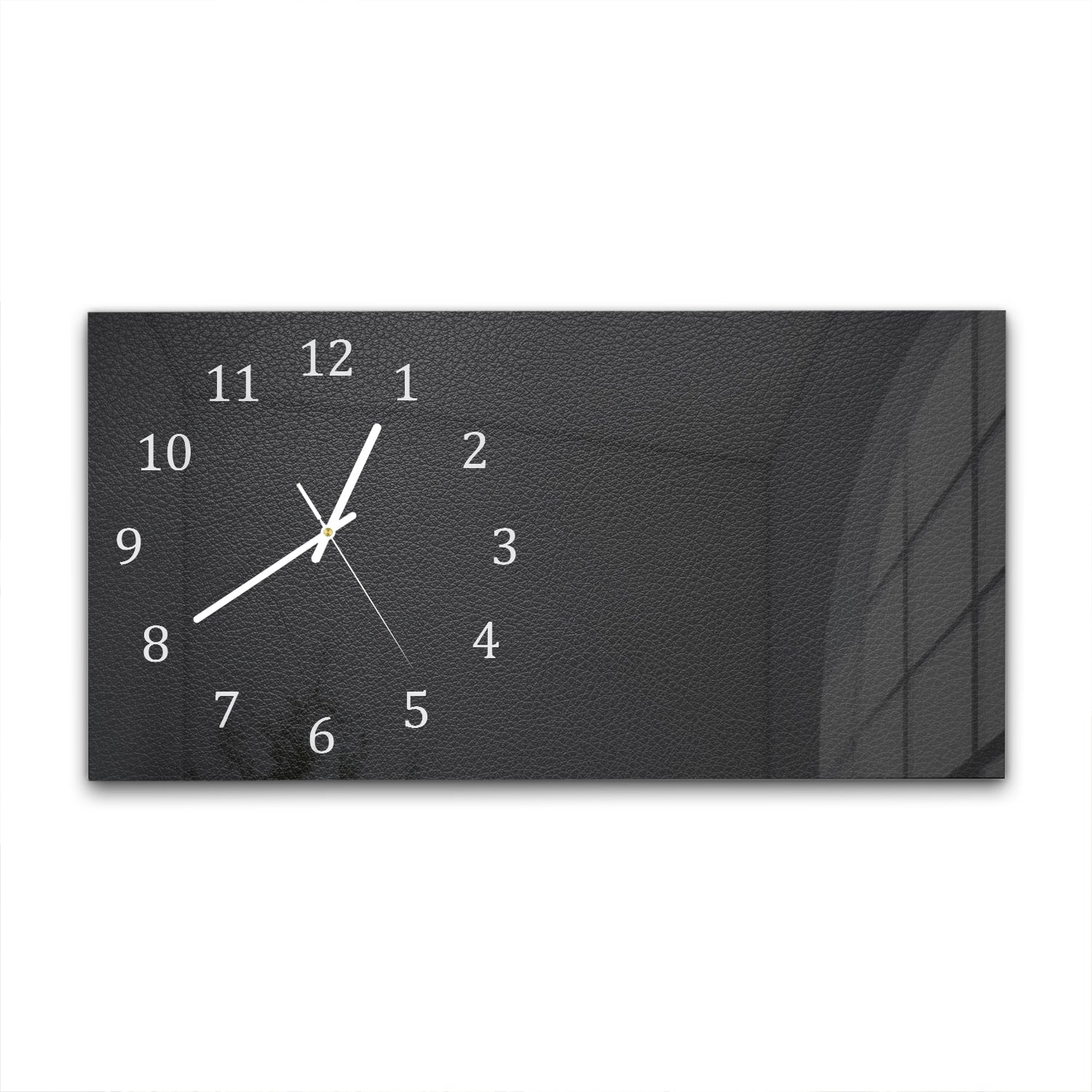 Wanduhr 60x30 - Schwarzes Leder