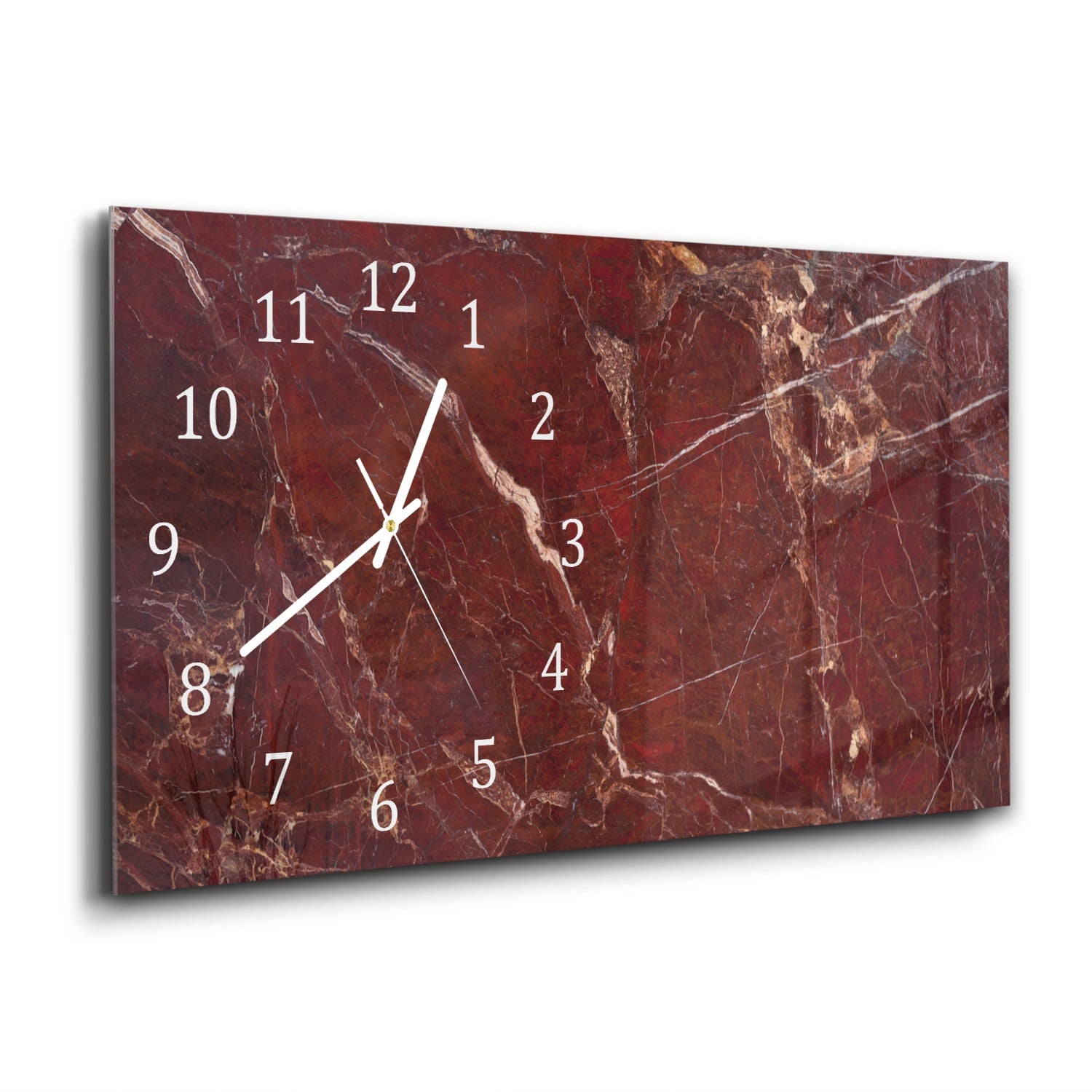 Wanduhr 60x30 - Roter Marmor