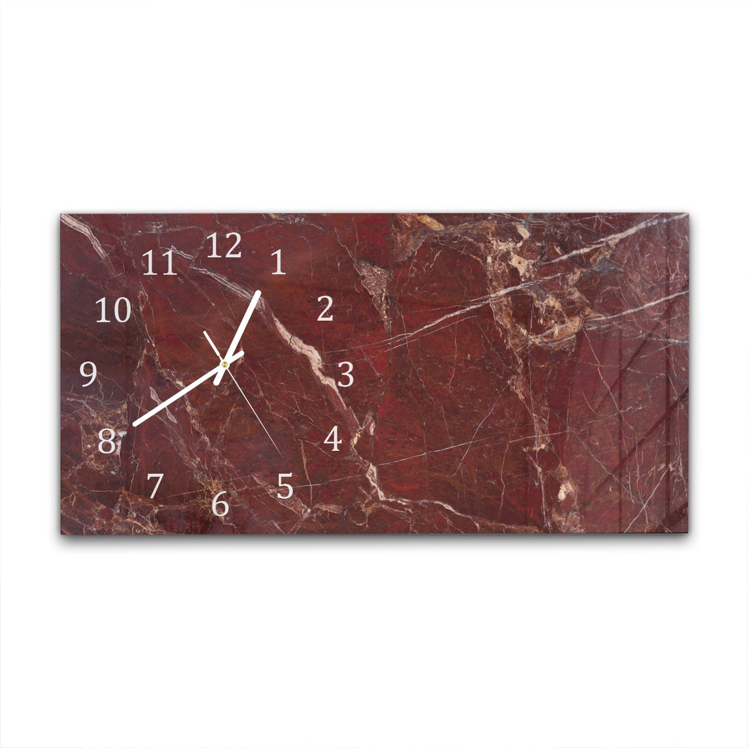 Wanduhr 60x30 - Roter Marmor