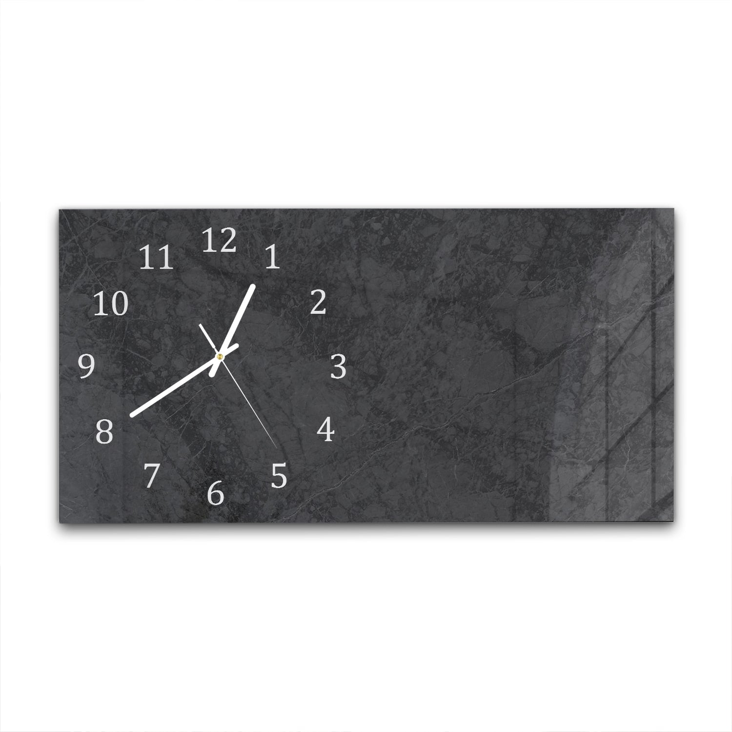 Wanduhr 60x30 - Schwarz/grauer Marmor