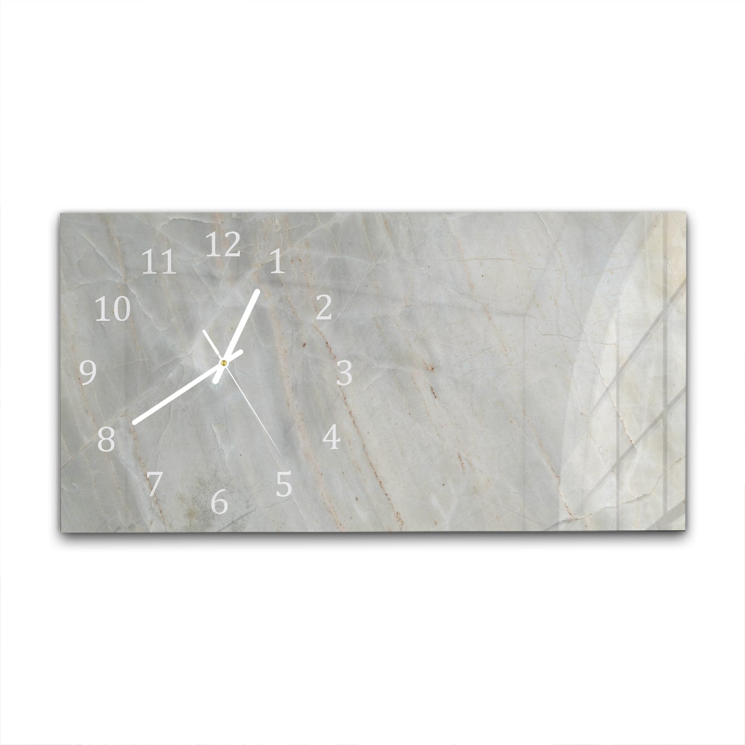 Wanduhr 60x30 - Hellgrauer Marmor