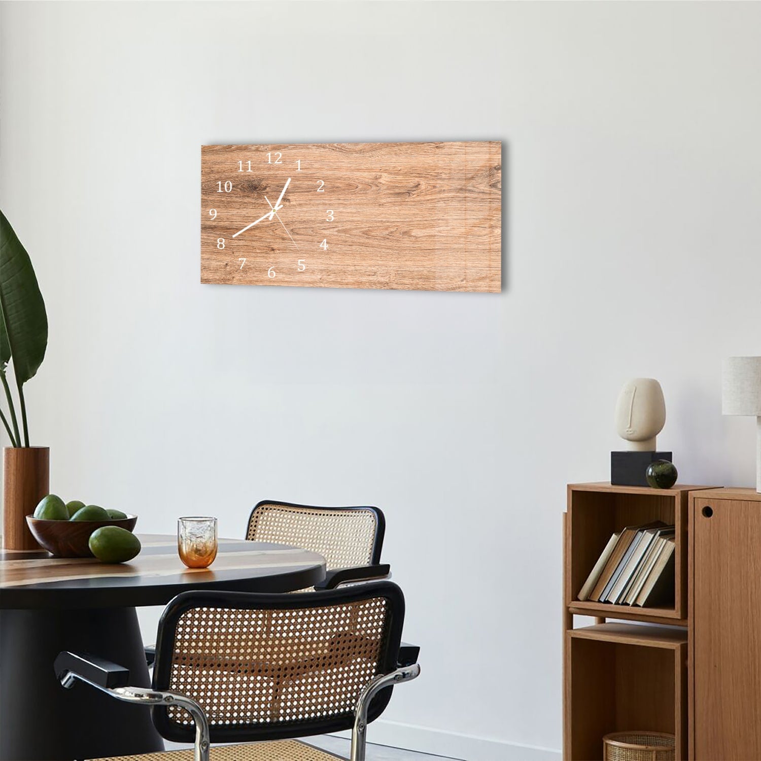 Wanduhr 60x30 - Eichenholz-Textur
