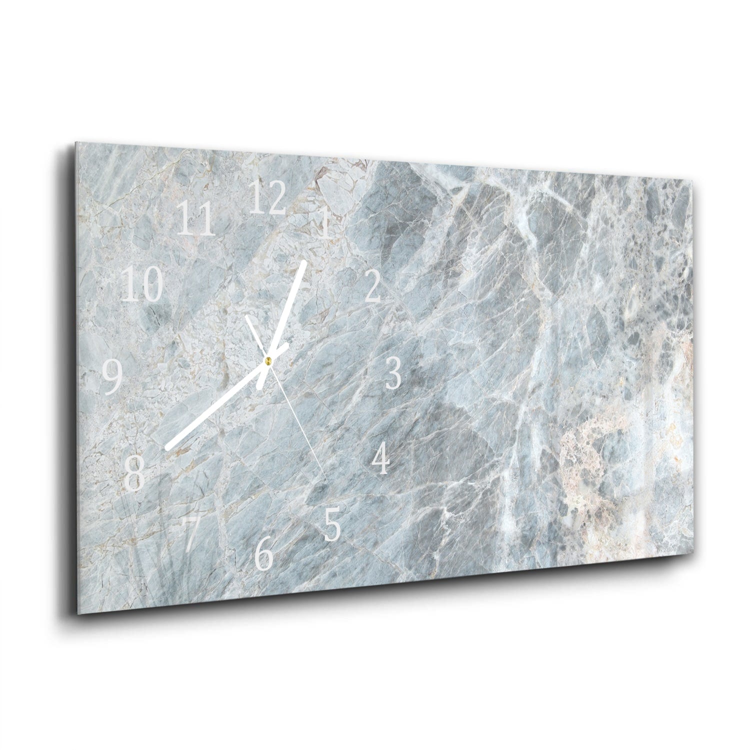 Wanduhr 60x30 - Blaugrauer Marmor