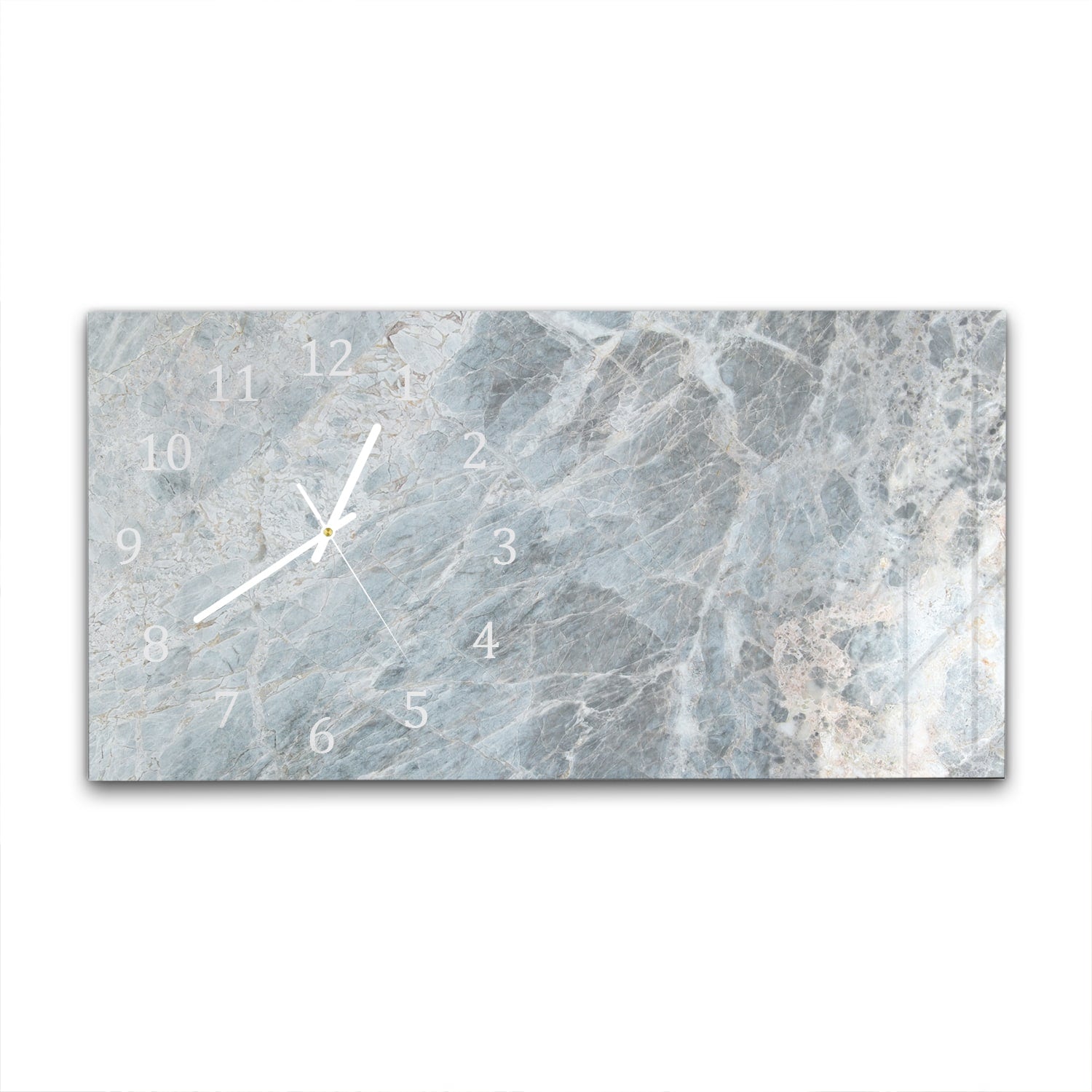Wanduhr 60x30 - Blaugrauer Marmor