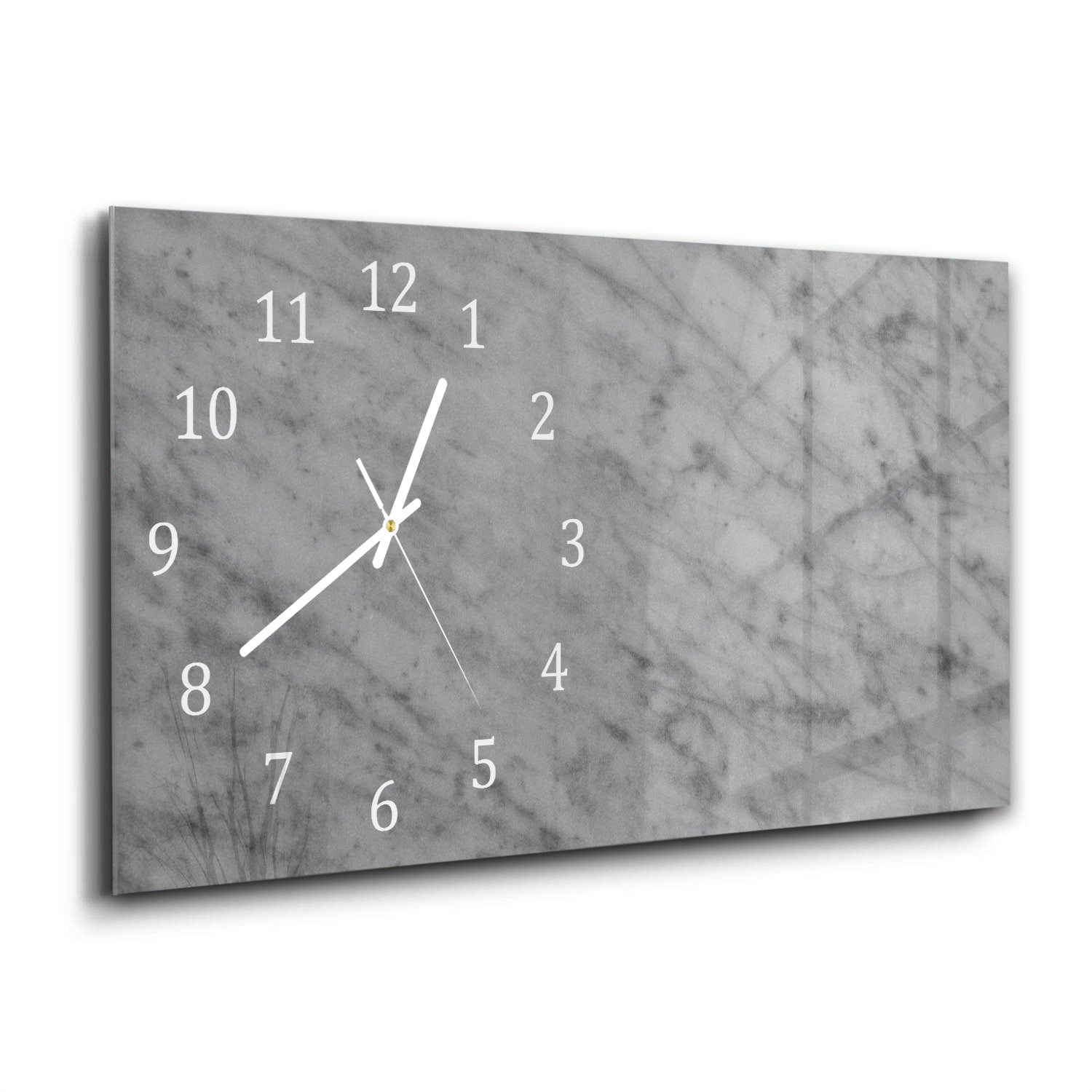 Wanduhr 60x30 - Rustikaler grauer Marmor