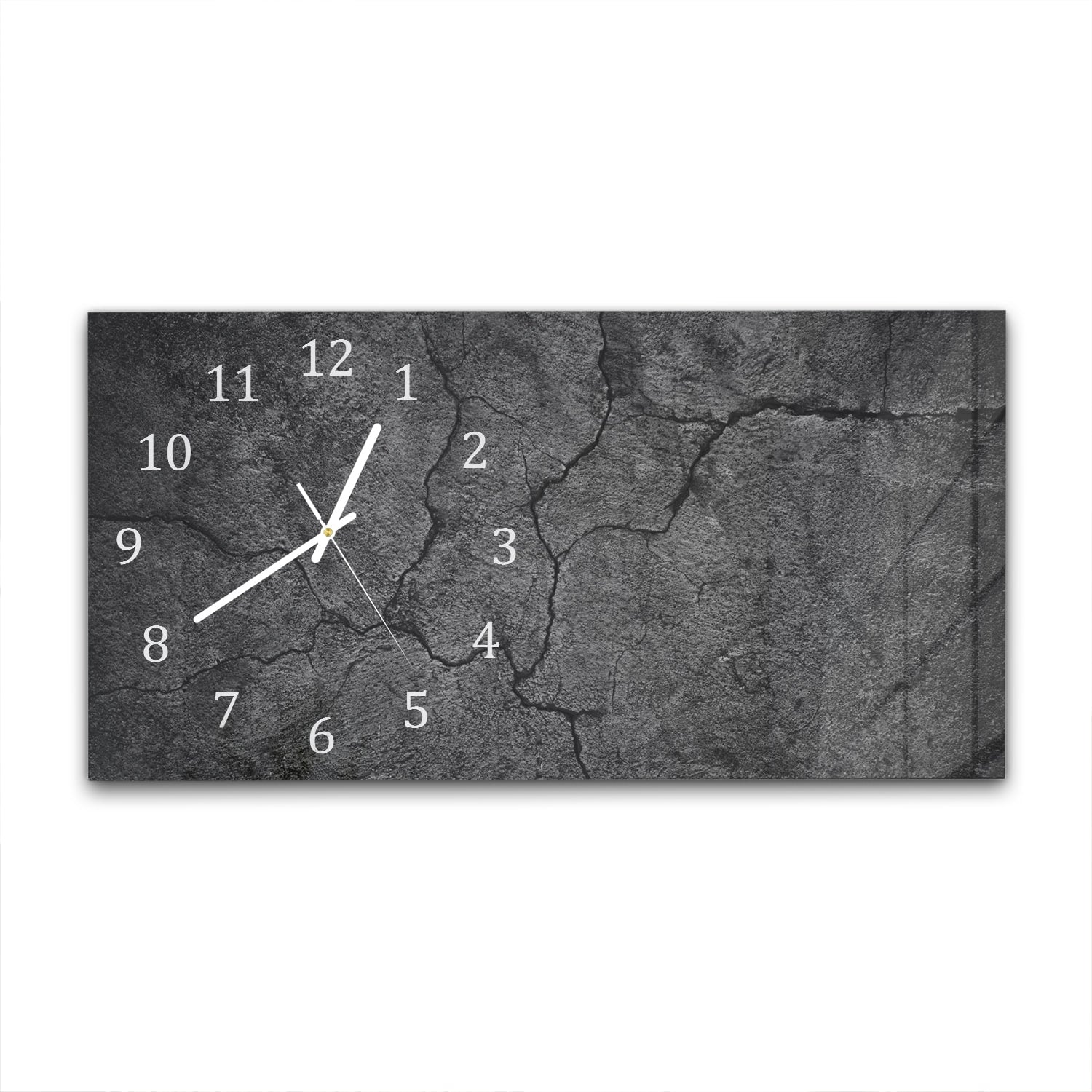 Wanduhr 60x30 - Schwarzer gerissener Beton