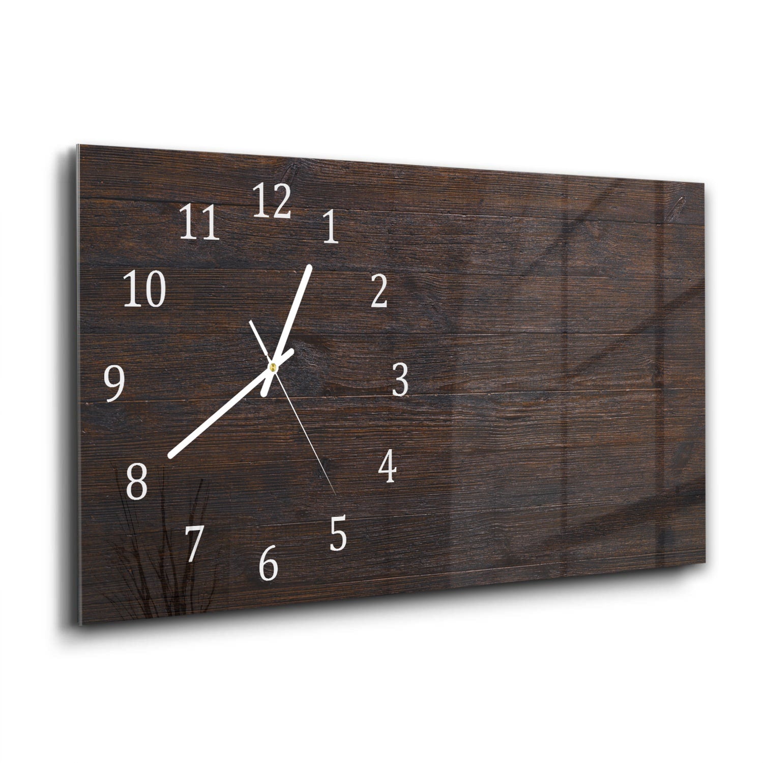 Wanduhr 60x30 - Dunkle Holztextur