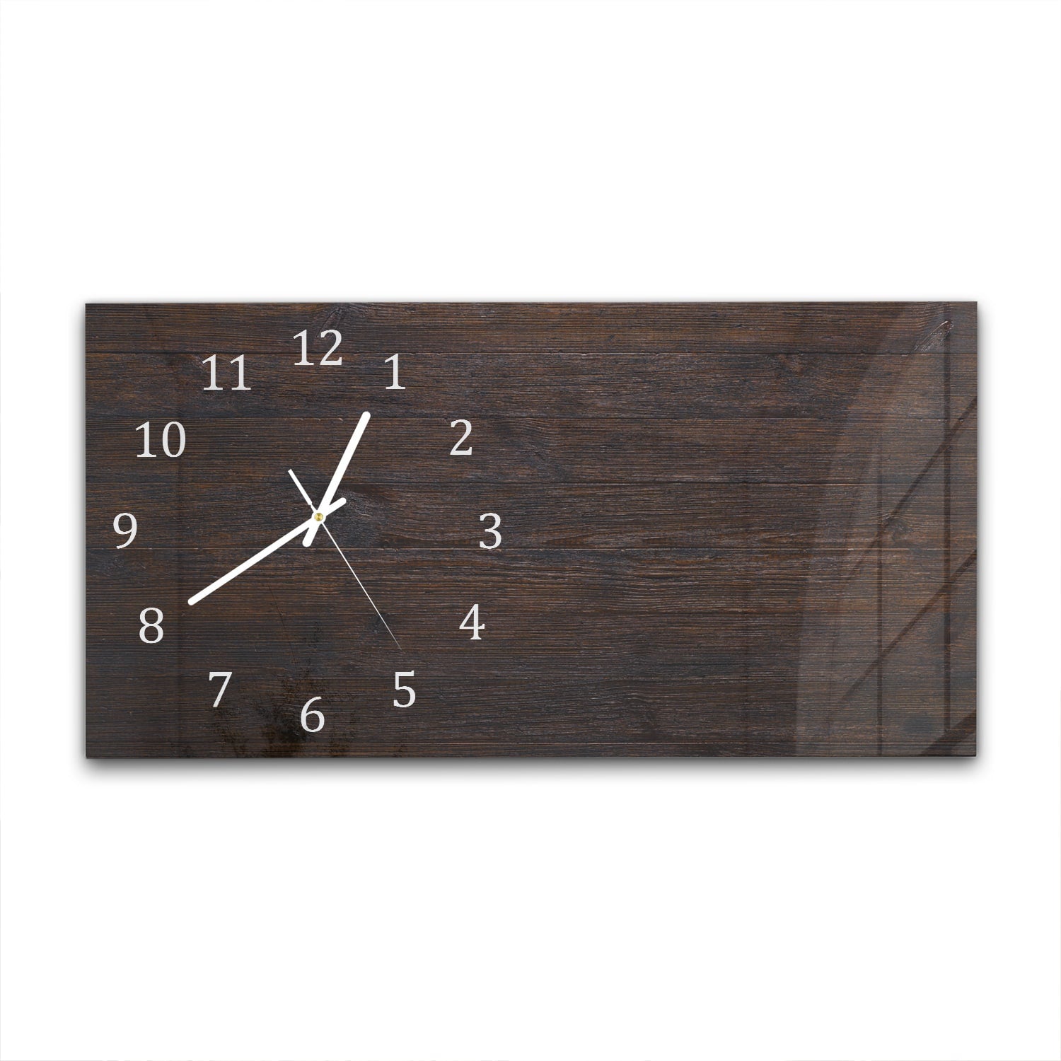 Wanduhr 60x30 - Dunkle Holztextur