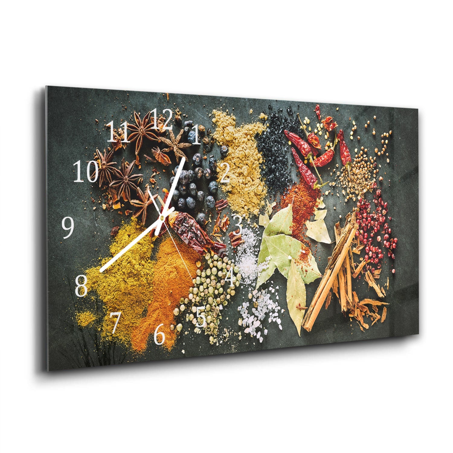 Wanduhr 60x30 - Geschmacksexplosion der Gewürze