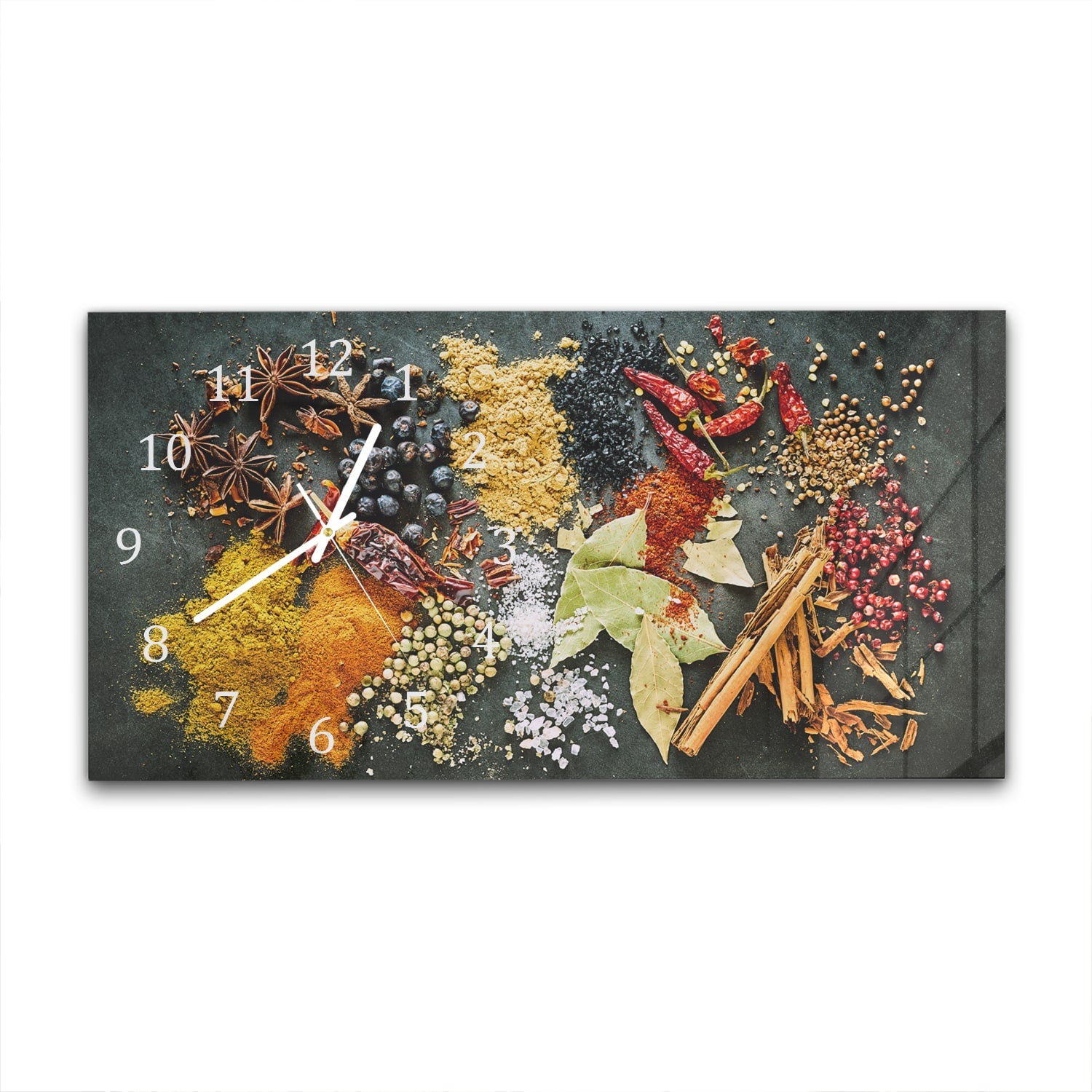 Wanduhr 60x30 - Geschmacksexplosion der Gewürze