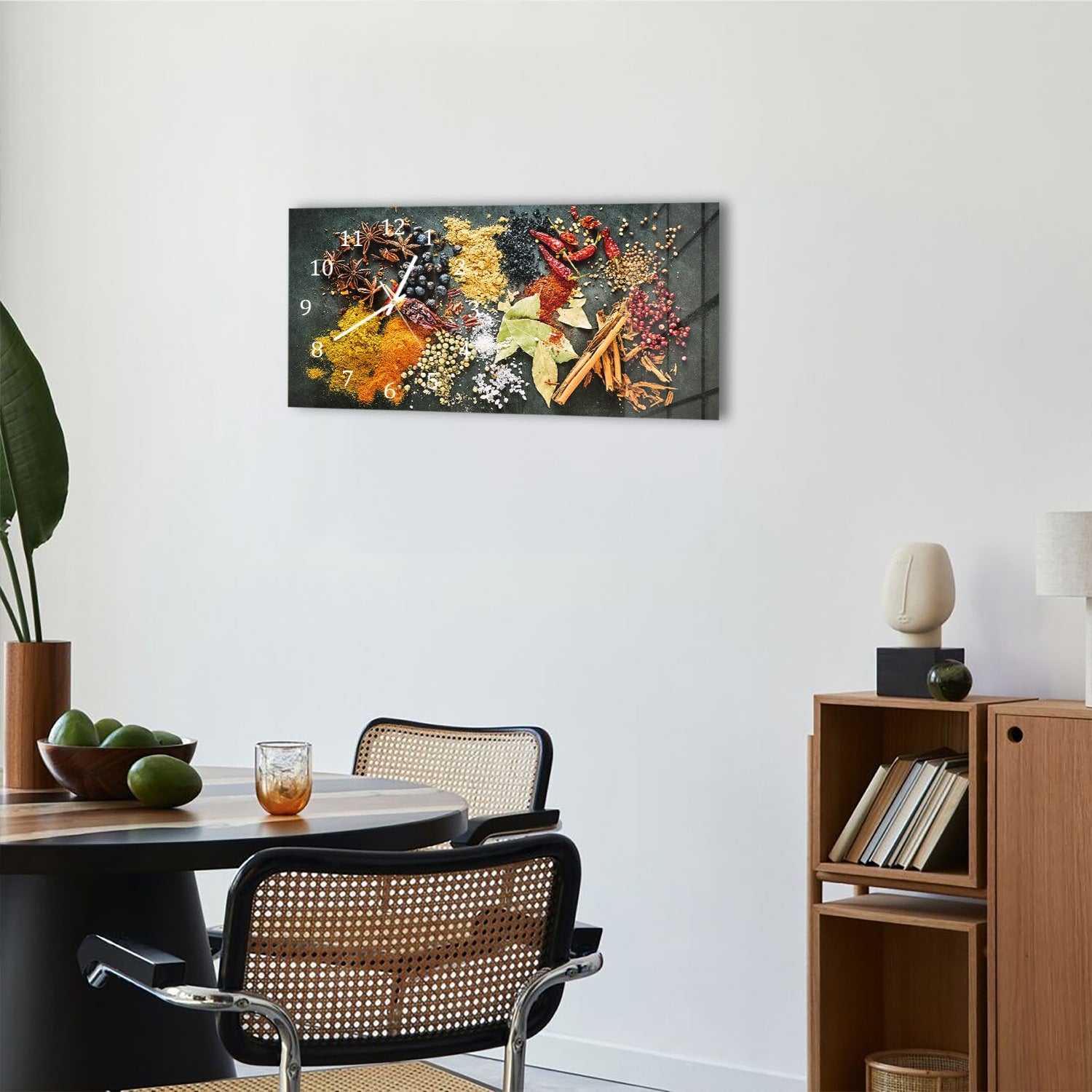 Wanduhr 60x30 - Geschmacksexplosion der Gewürze