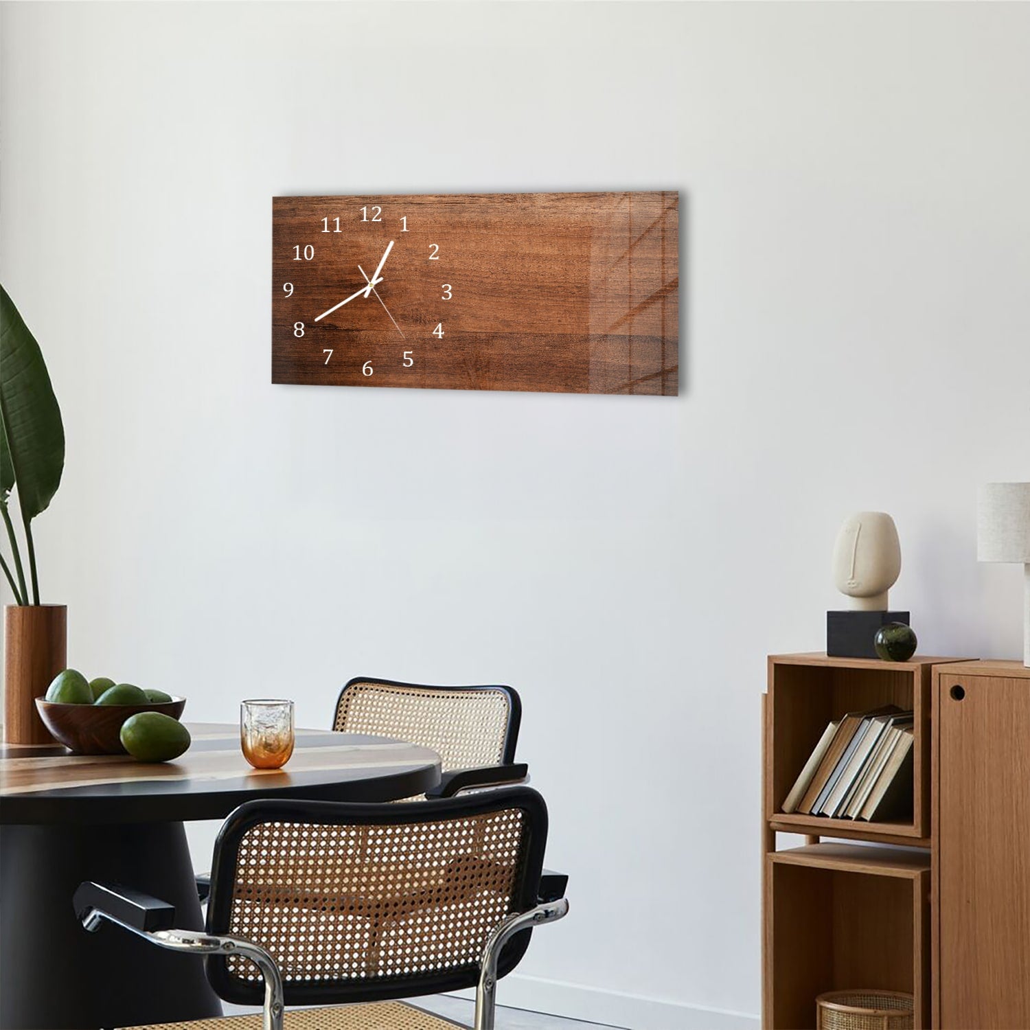 Wanduhr 60x30 - Altes braunes Holz