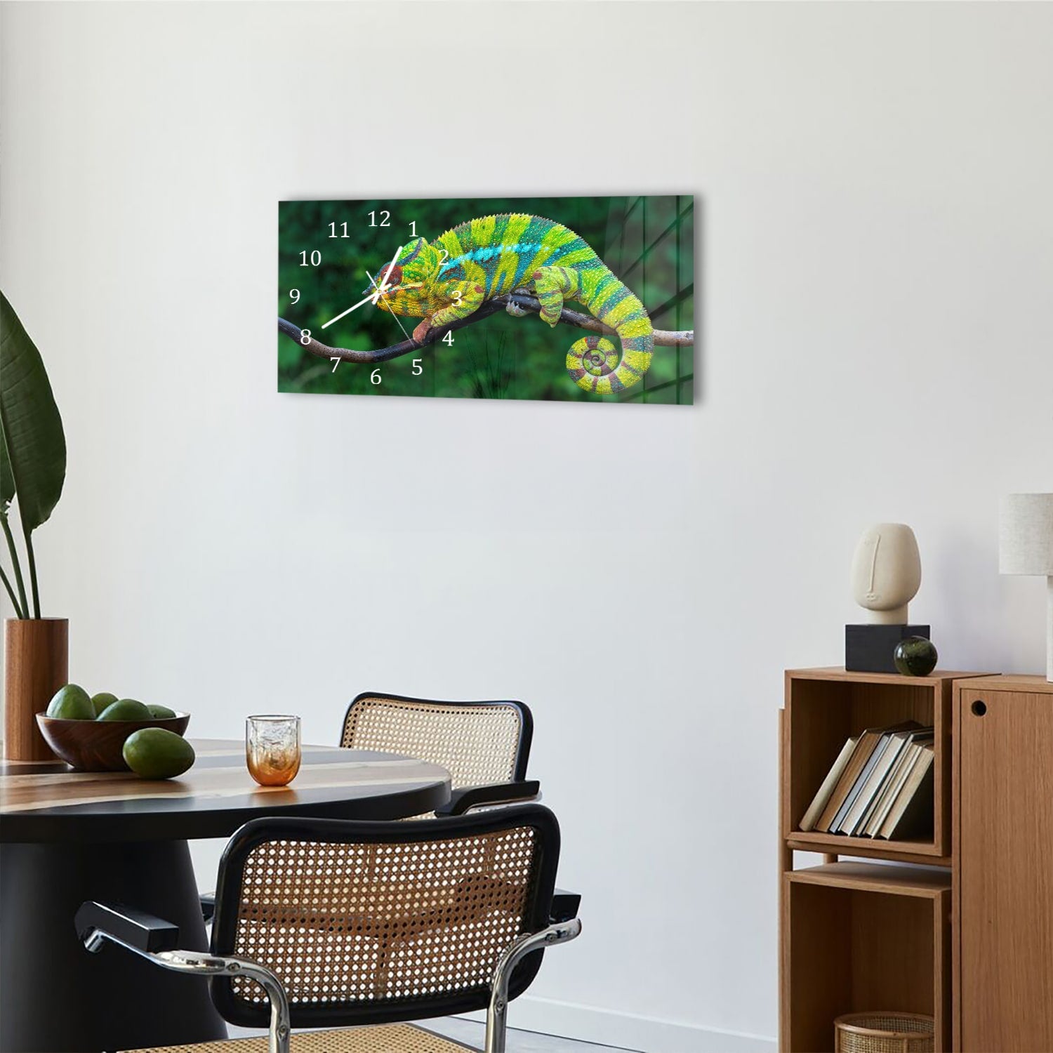 Wanduhr 60x30 - Pantherchamäleon