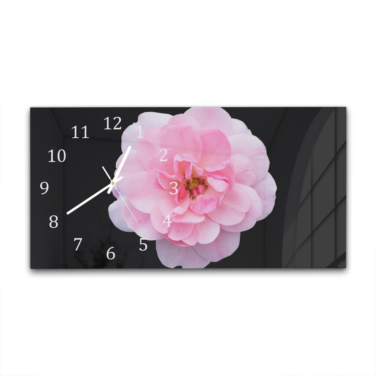 Wanduhr 60x30 - Hellrosa Floribunda