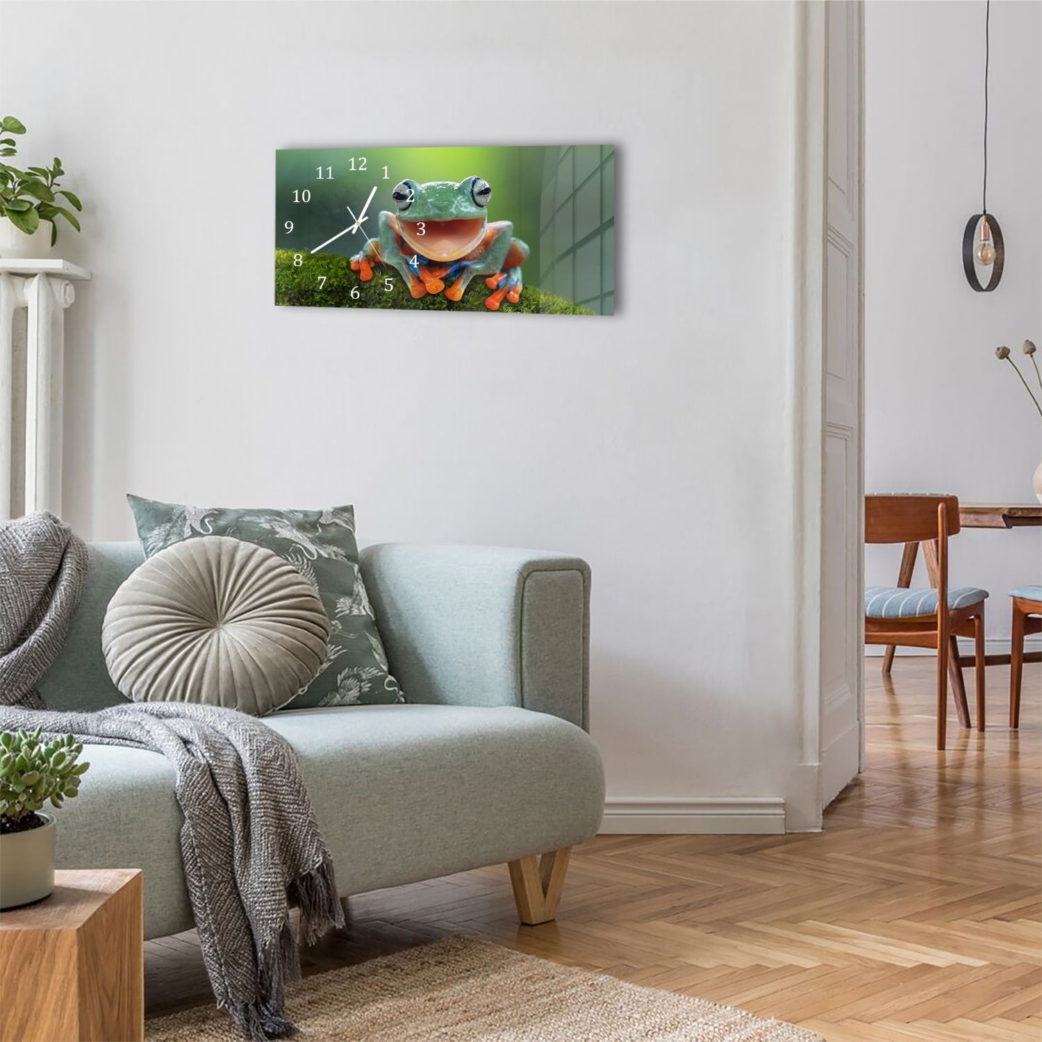 Wanduhr 60x30 - Baumfrosch