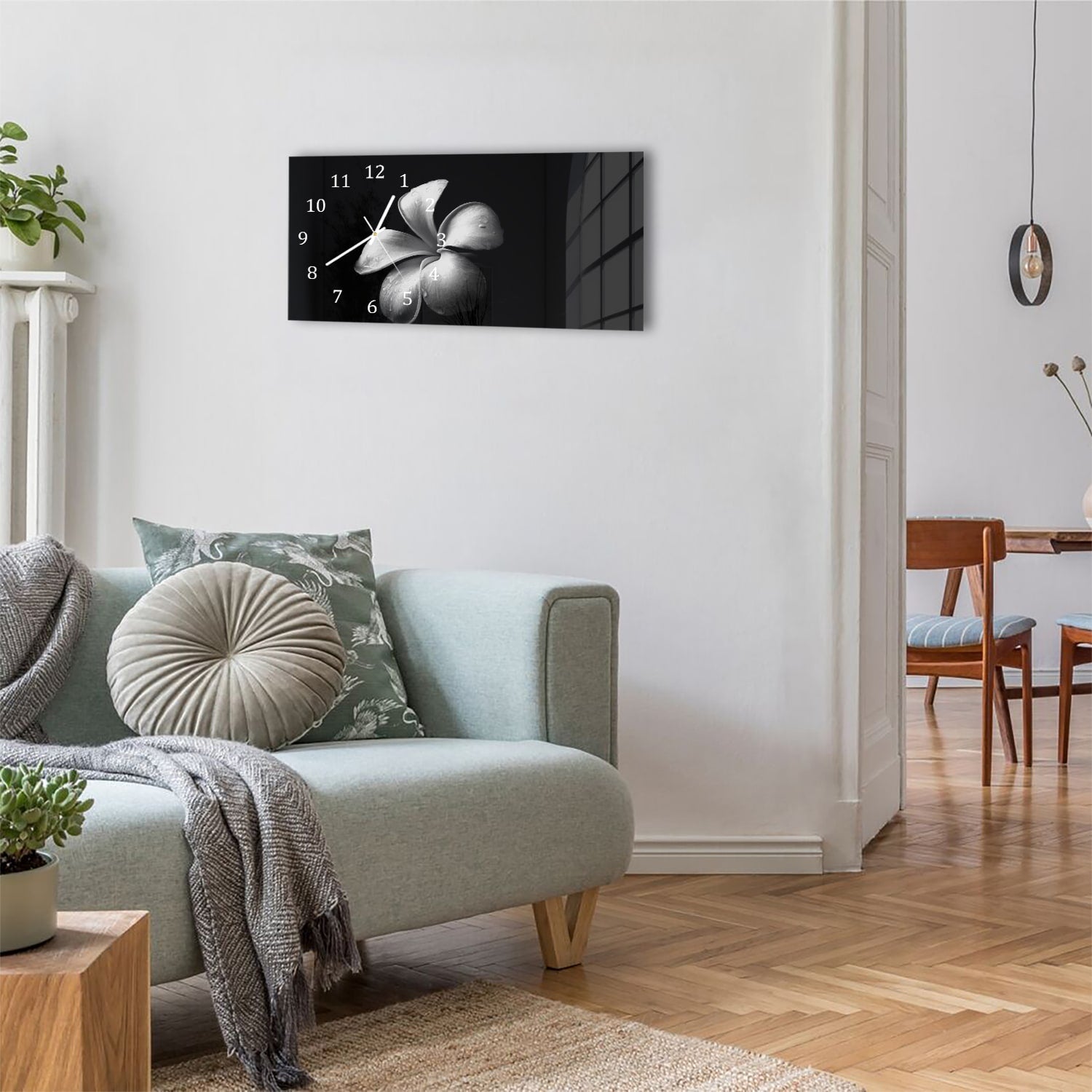 Wanduhr 60x30 - Plumeria