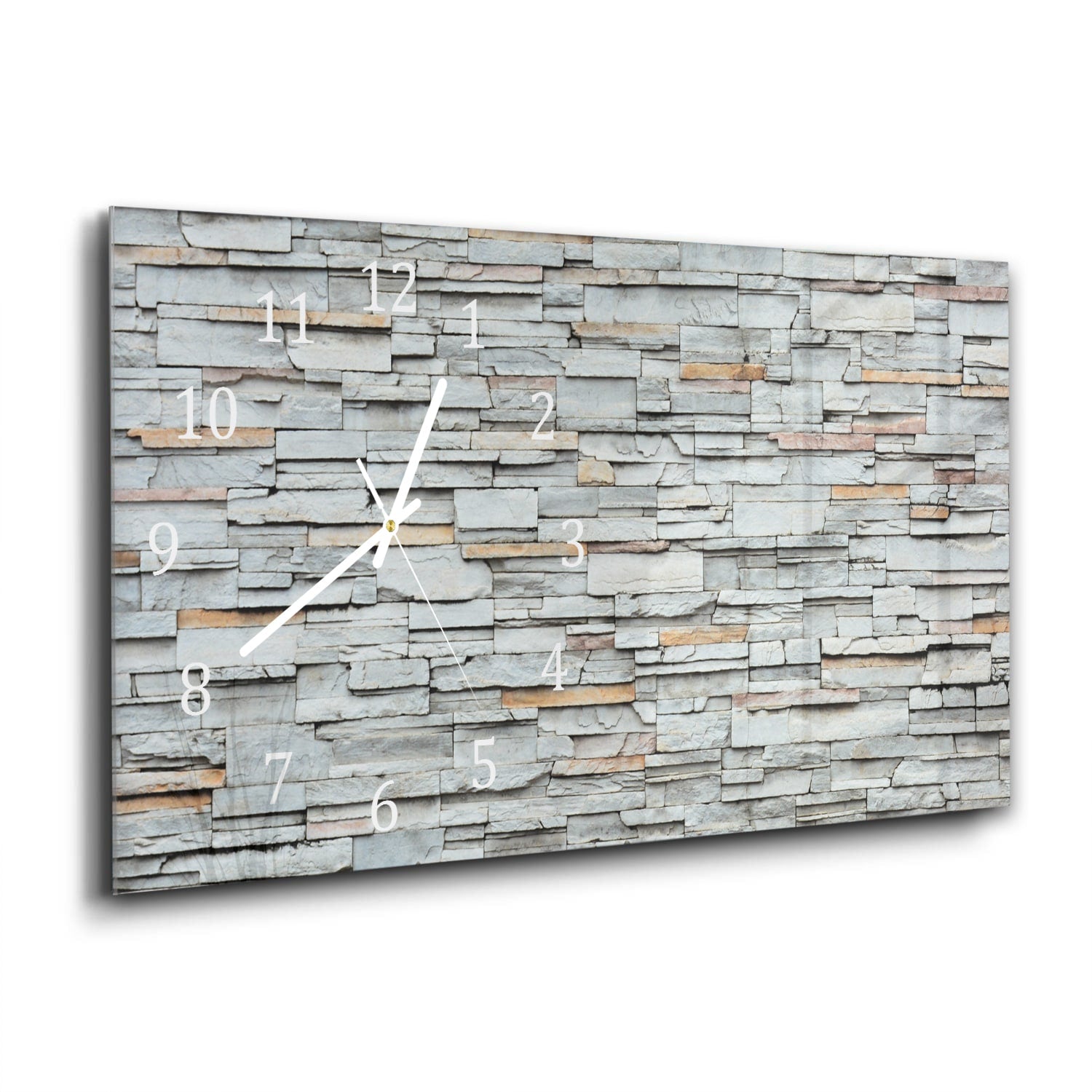Wanduhr 60x30 - Steinmauer