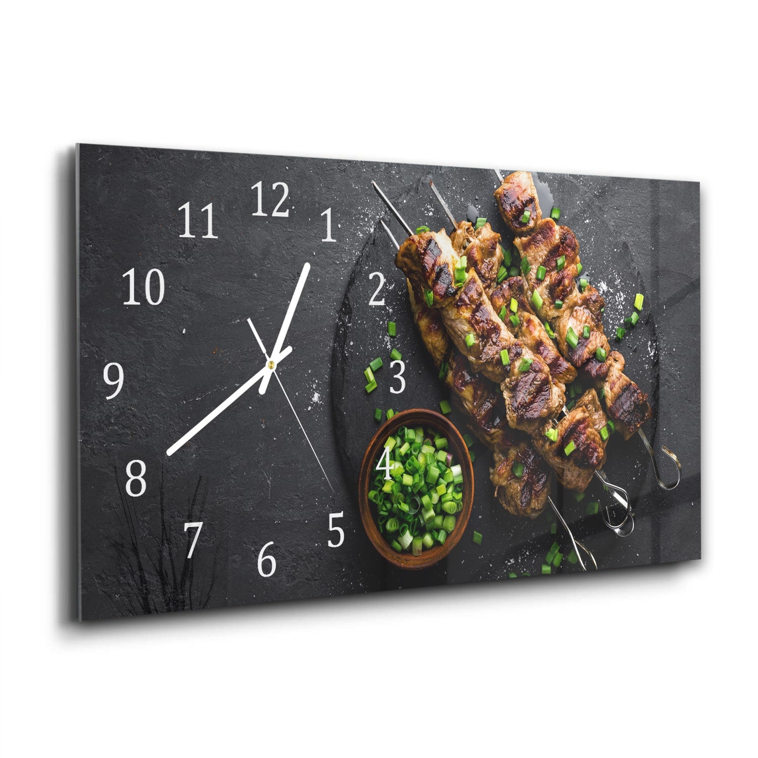 Wanduhr 60x30 - Kebab auf Spießen