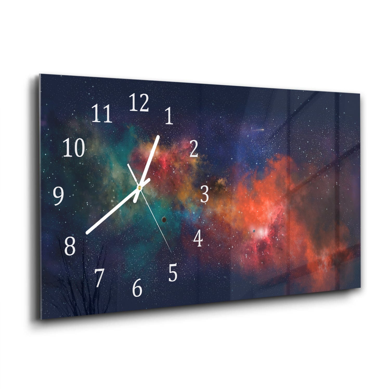 Wanduhr 60x30 - Bunter Himmel