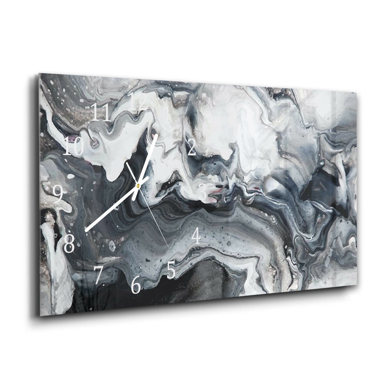 Wanduhr 60x30 - Marmor-Wellenmuster