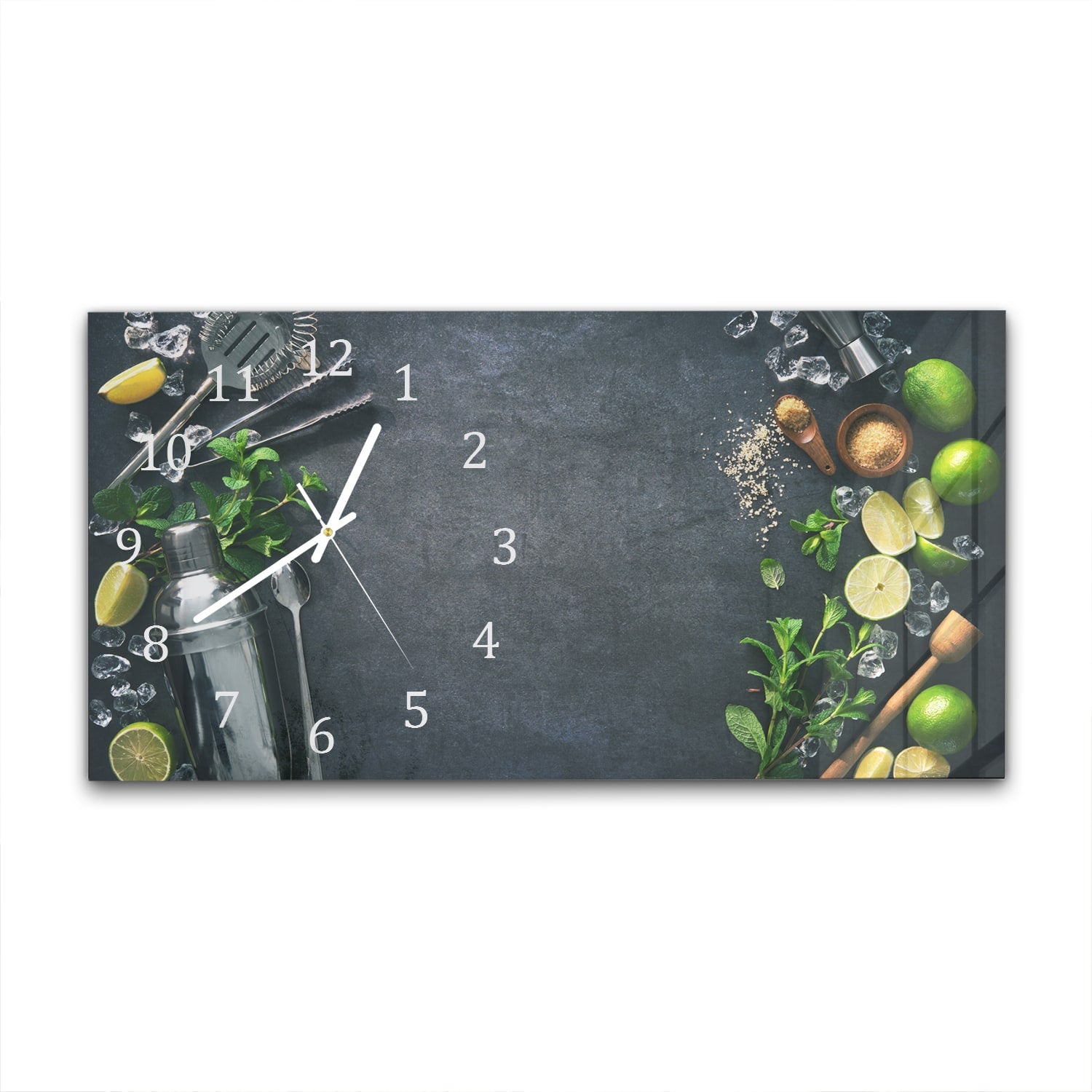 Wanduhr 60x30 - Cocktailzubereitung