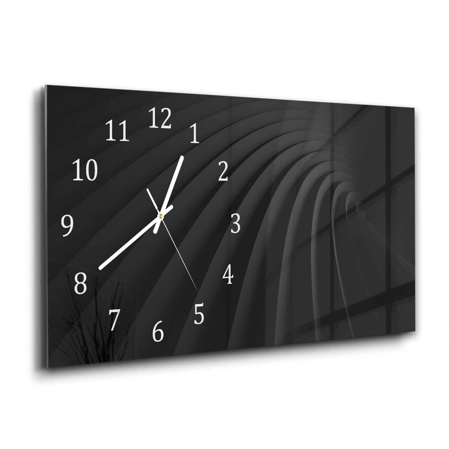 Wanduhr 60x30 - Luxuriöse schwarze Linien