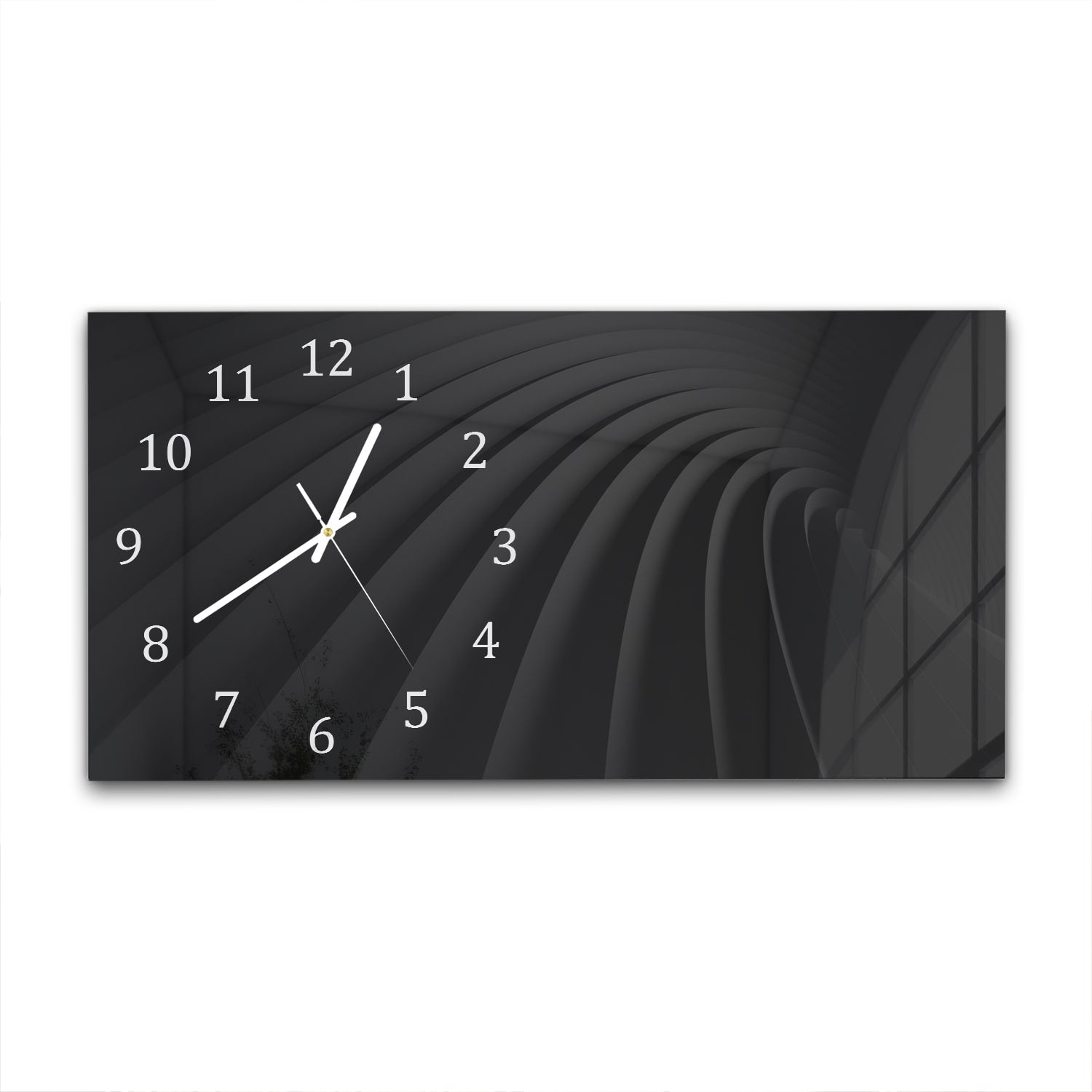 Wanduhr 60x30 - Luxuriöse schwarze Linien