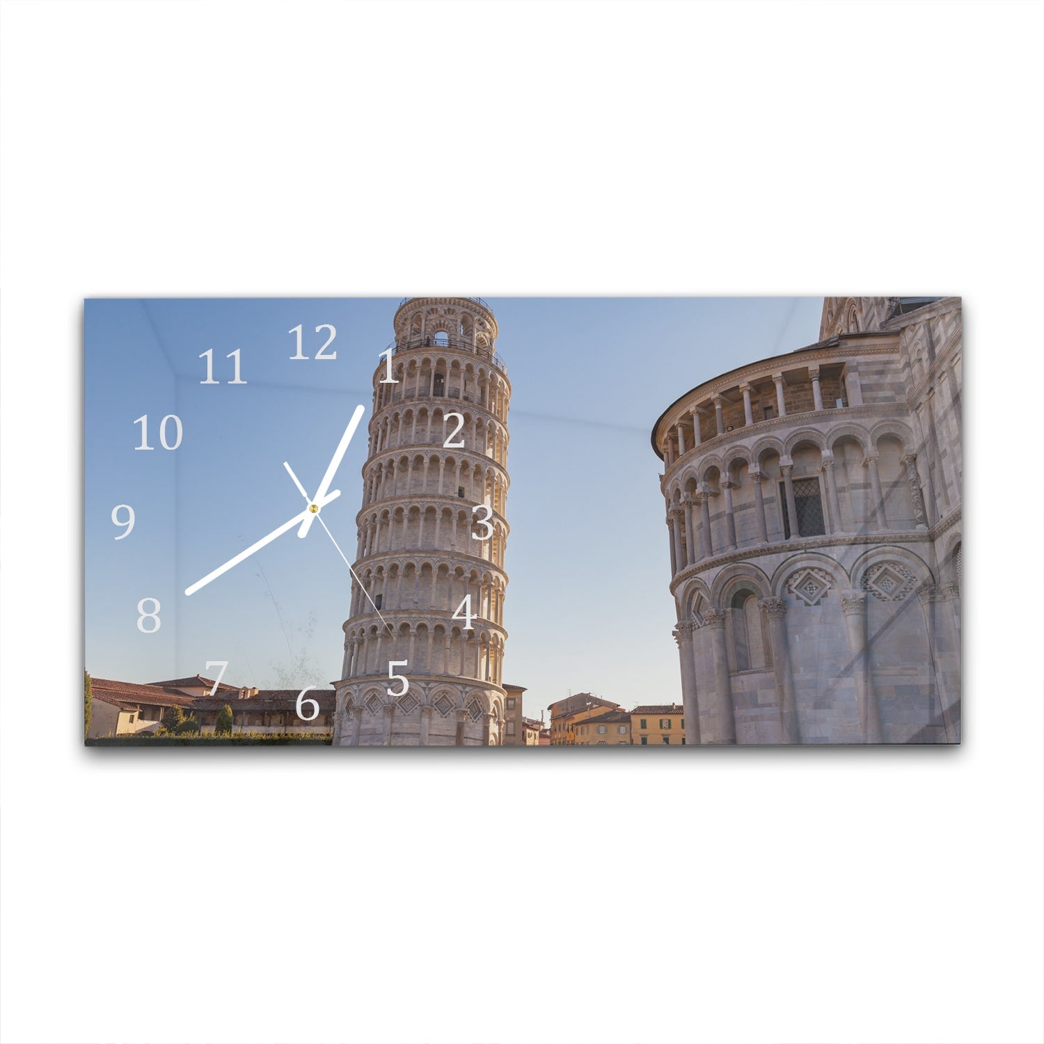 Wanduhr 60x30 - Der Berühmte schiefe Turm von Pisa