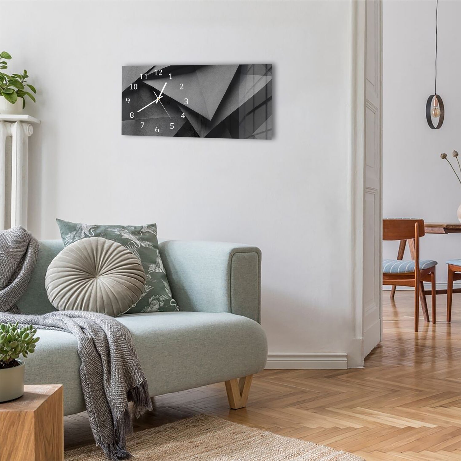 Wanduhr 60x30 - Geometrische Formen