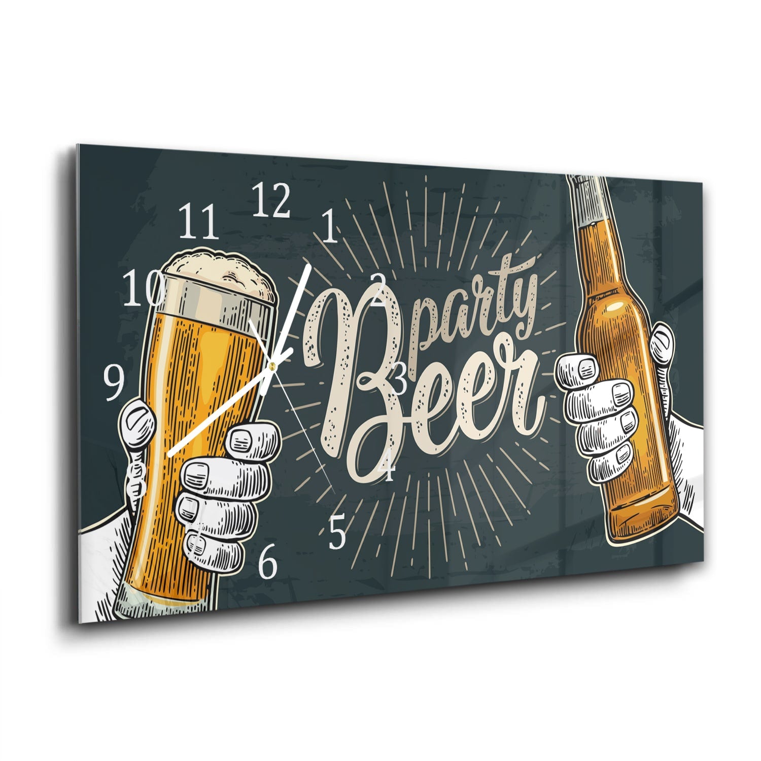 Wanduhr 60x30 - Ein Bier dazu